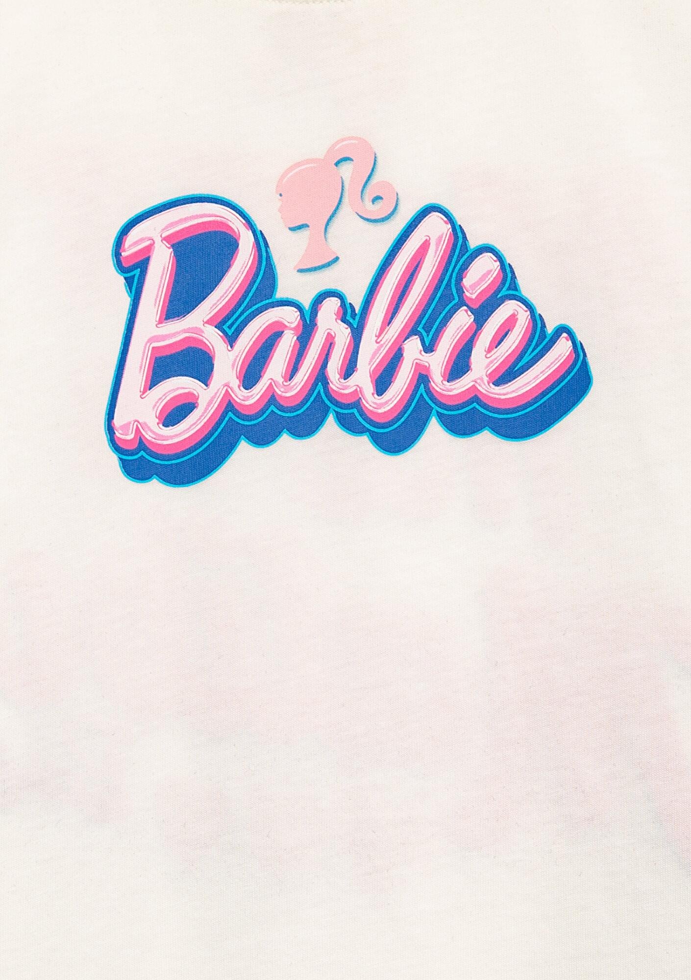 Mavi Barbie Baskılı Ekru Tişört Loose Fit / Bol Rahat Kesim 7610453-70057