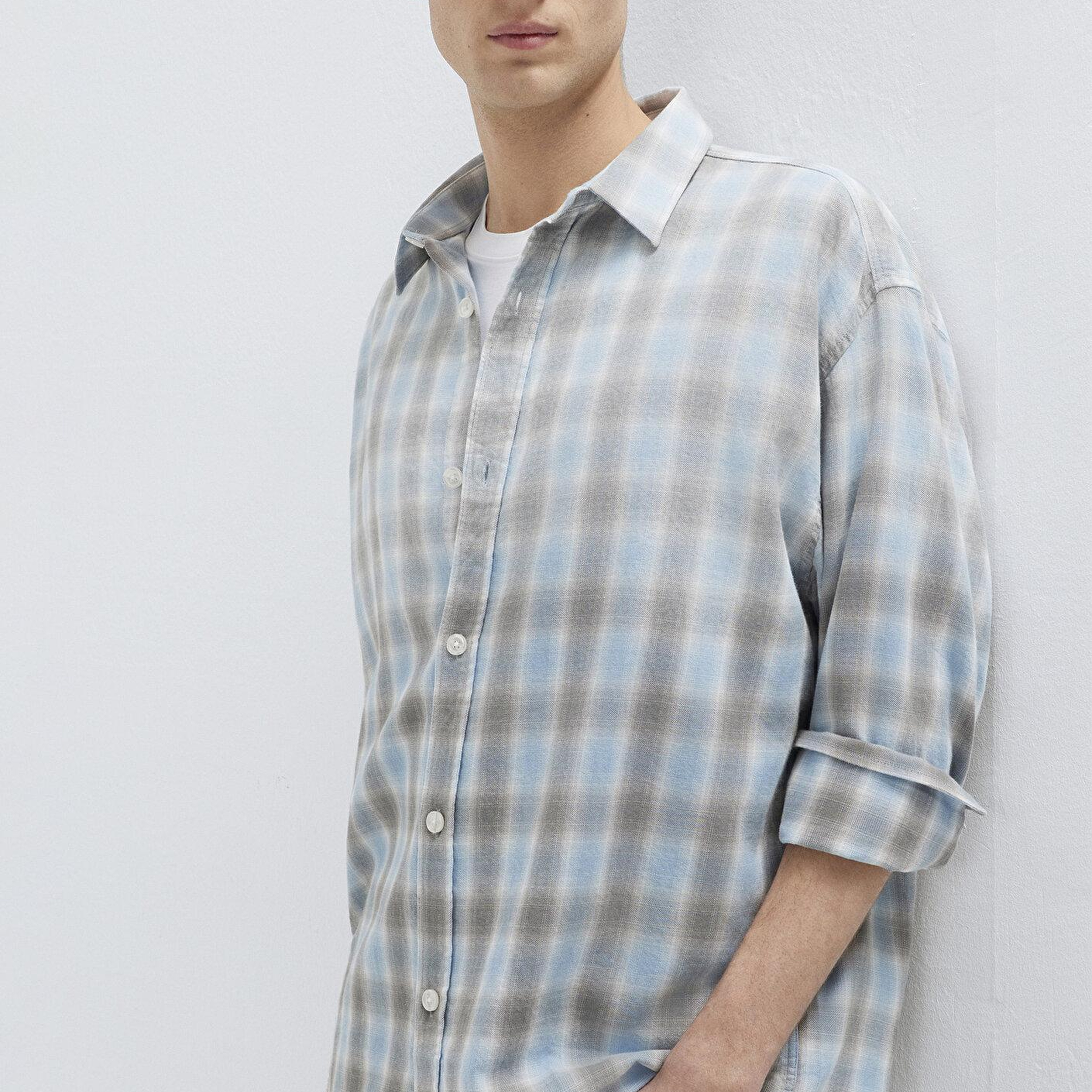 Mavi Mavi Ekose Gömlek Oversize / Geniş Kesim 0211905-91455