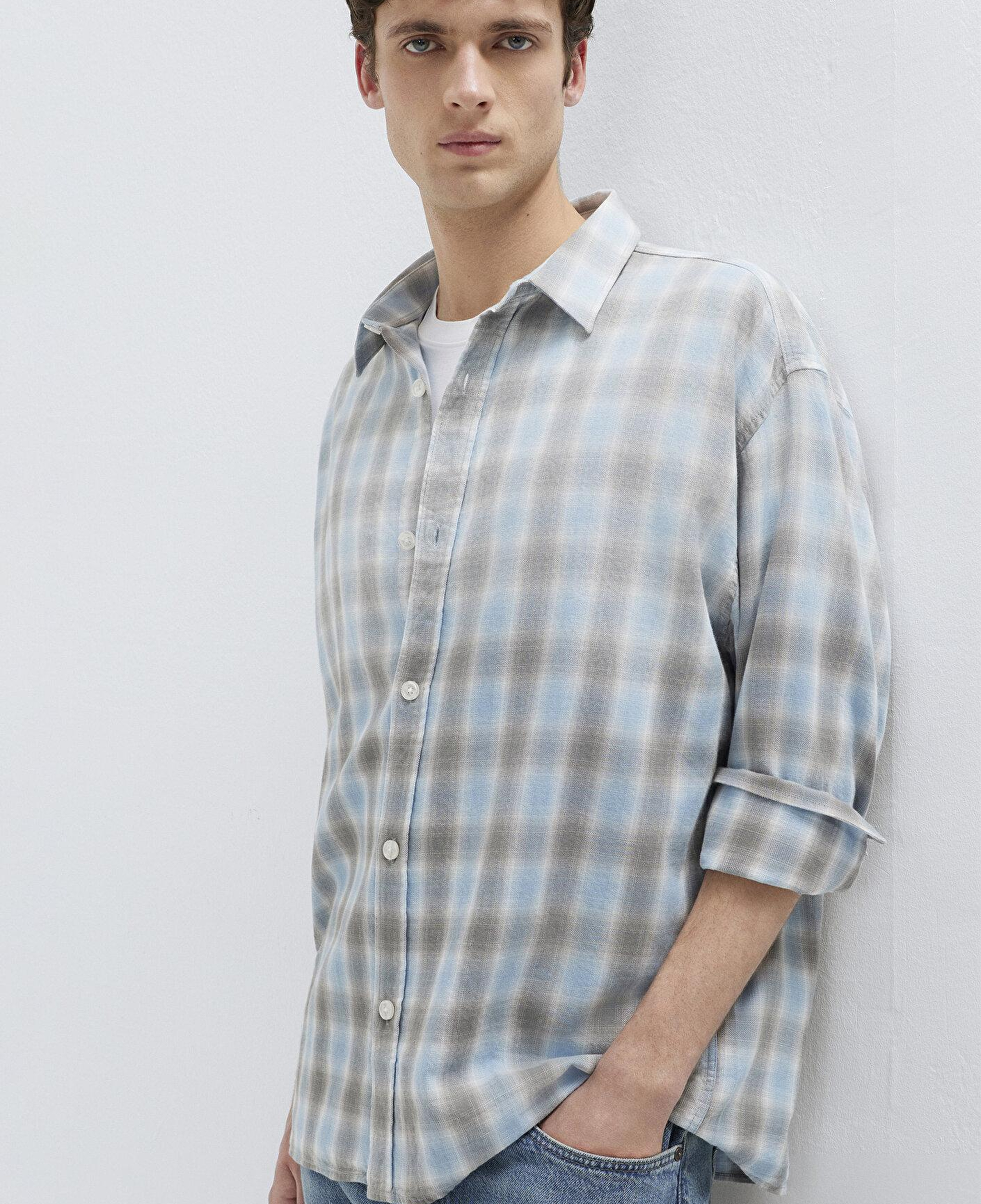 Mavi Mavi Ekose Gömlek Oversize / Geniş Kesim 0211905-91455
