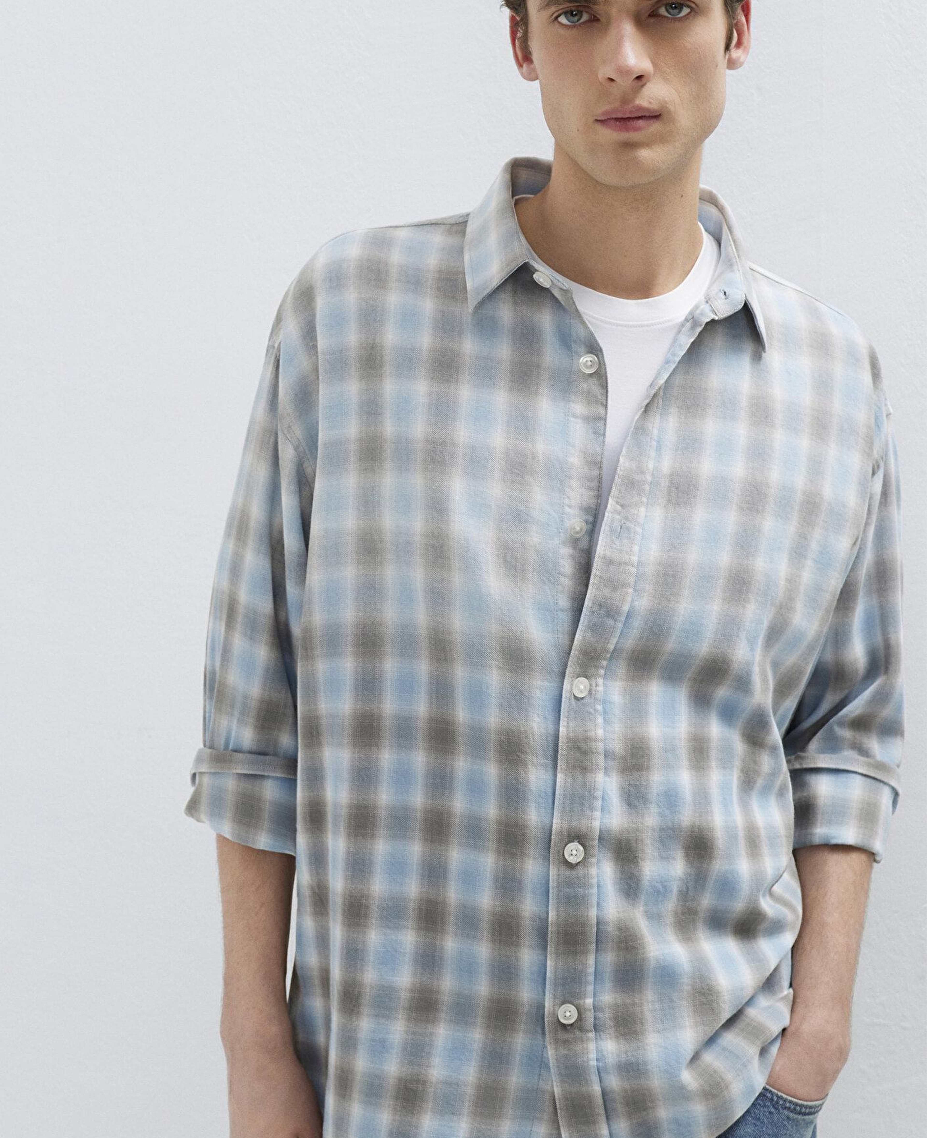 Mavi Mavi Ekose Gömlek Oversize / Geniş Kesim 0211905-91455