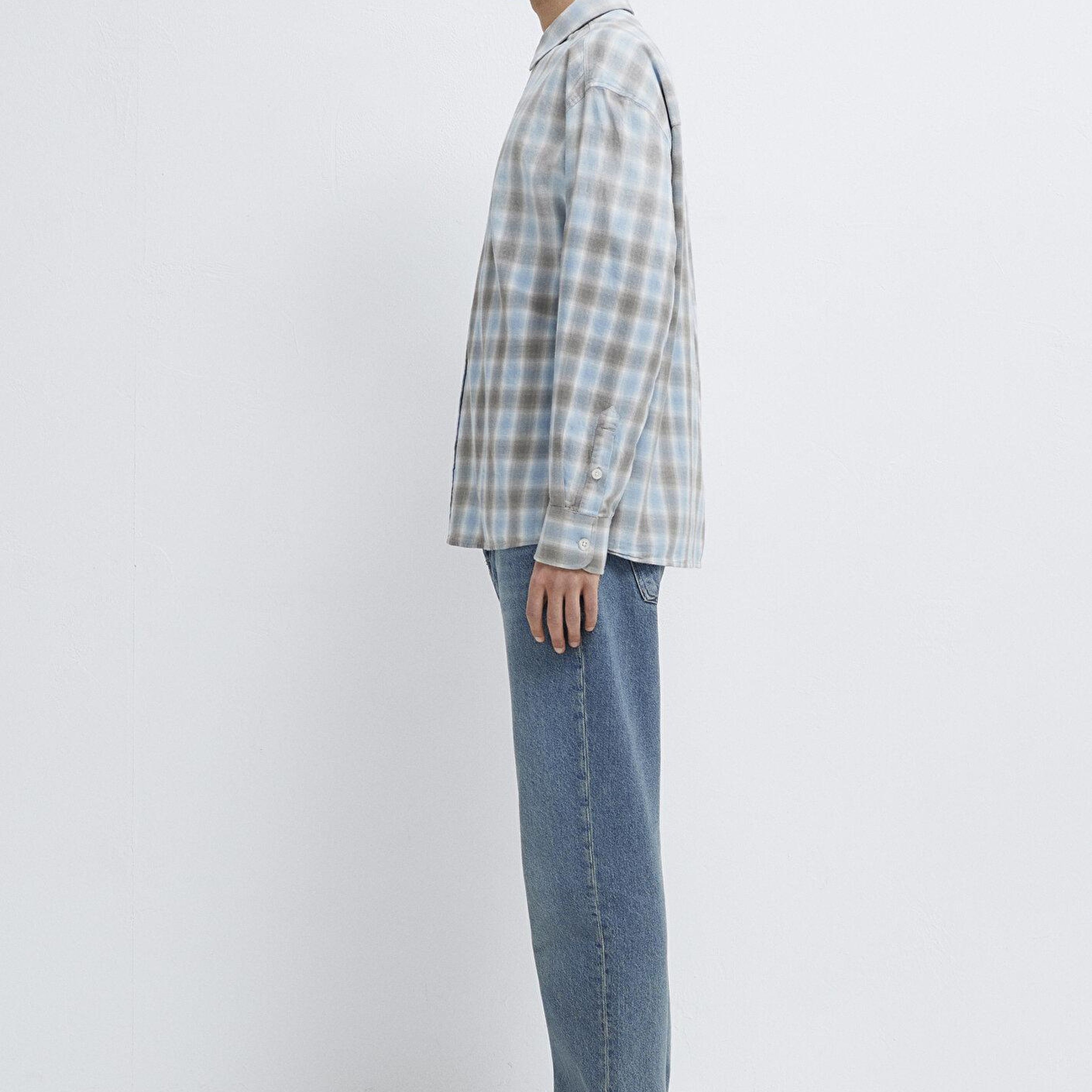 Mavi Mavi Ekose Gömlek Oversize / Geniş Kesim 0211905-91455