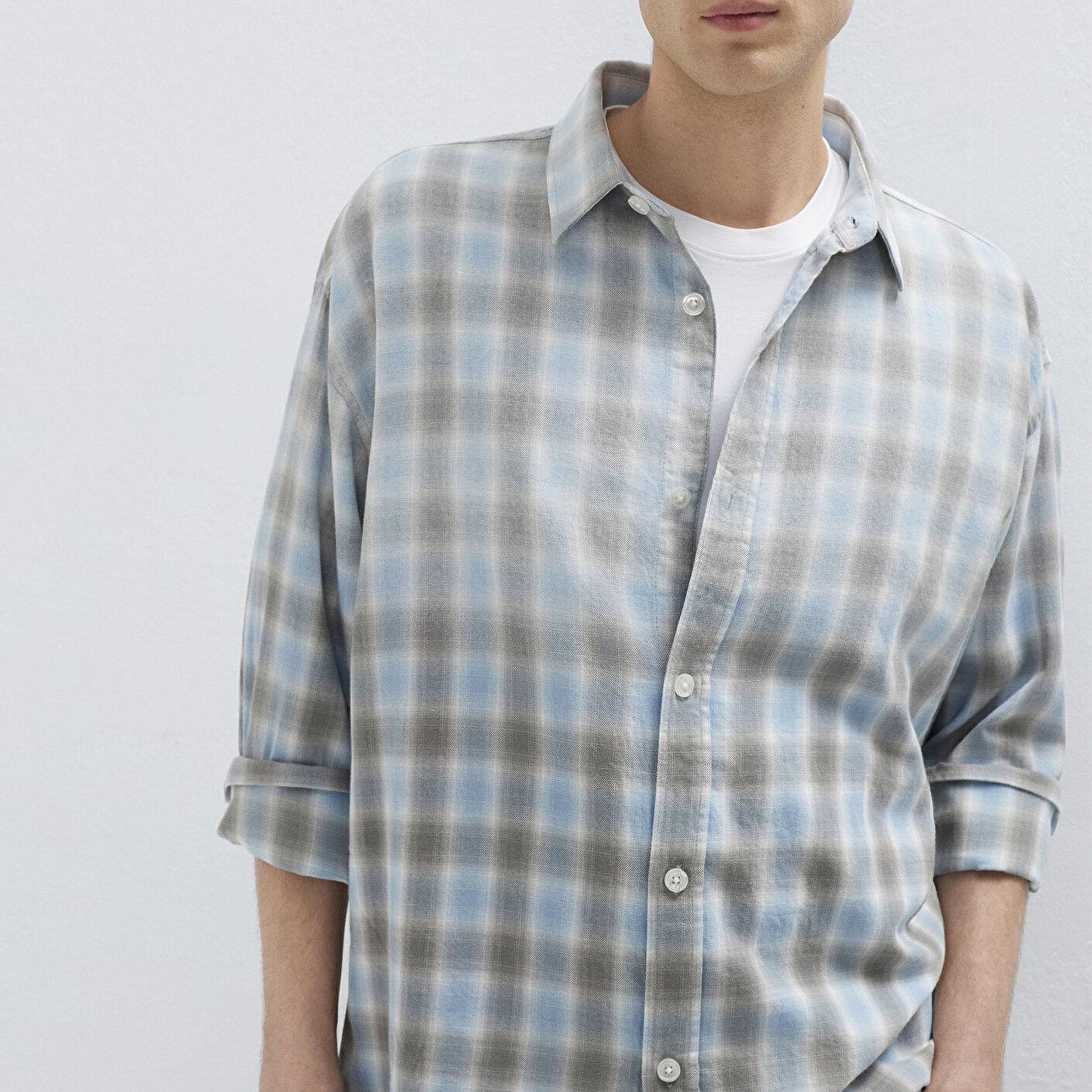 Mavi Mavi Ekose Gömlek Oversize / Geniş Kesim 0211905-91455