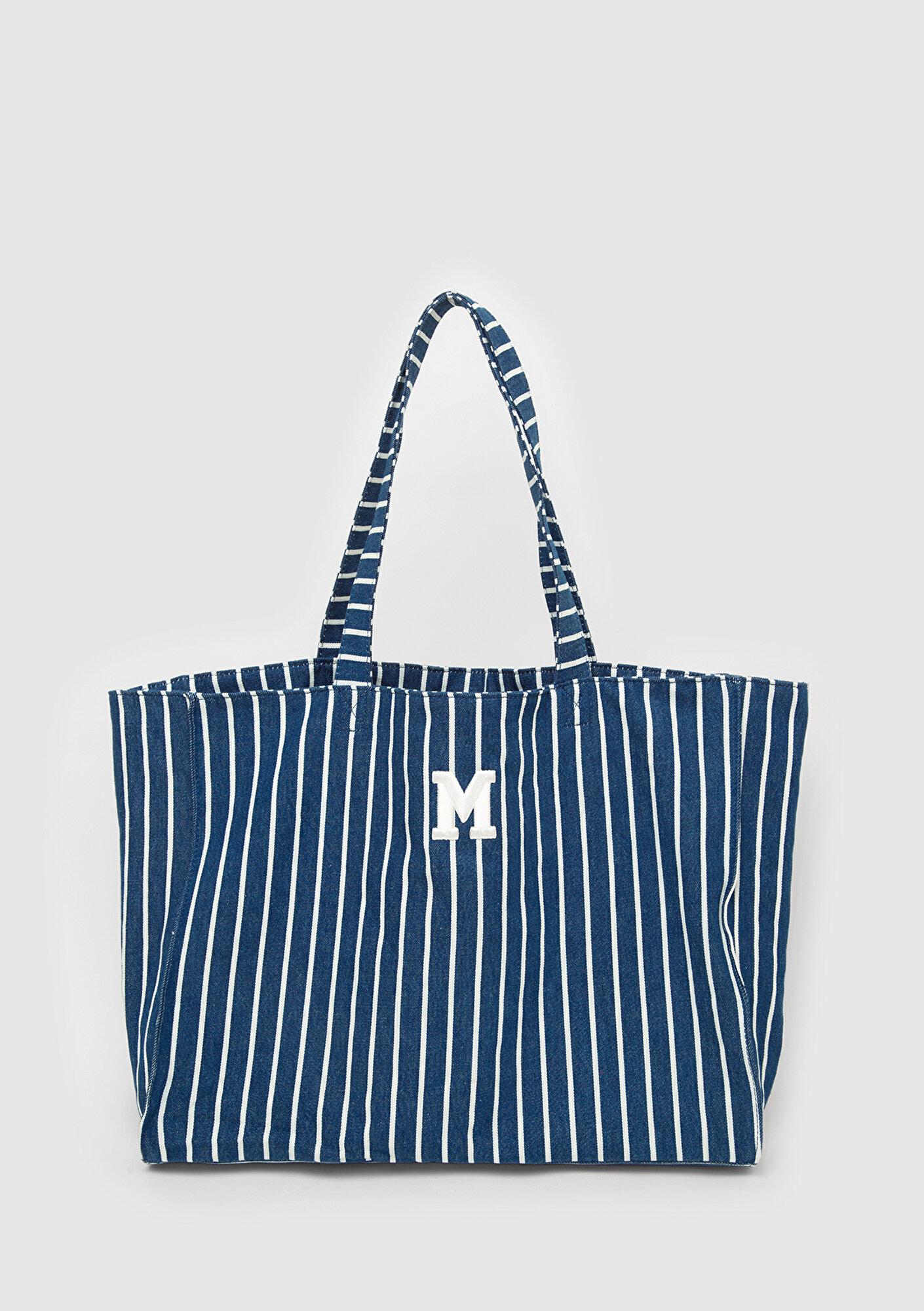 Mavi M Logo İşlemeli Denim Omuz Çantası 1913787-32177