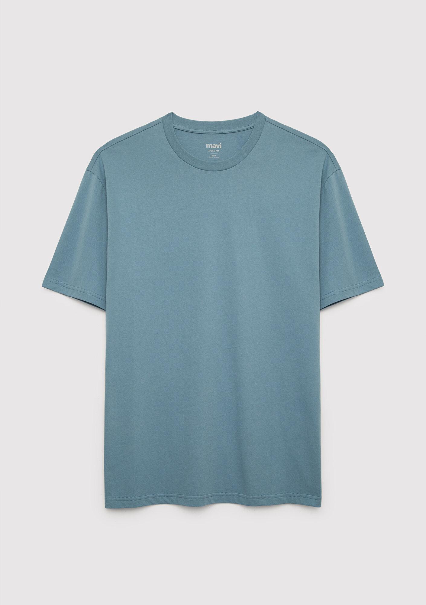Mavi 3lü Erkek Basic Tişört Loose Fit / Bol Rahat Kesim 0612315-70322