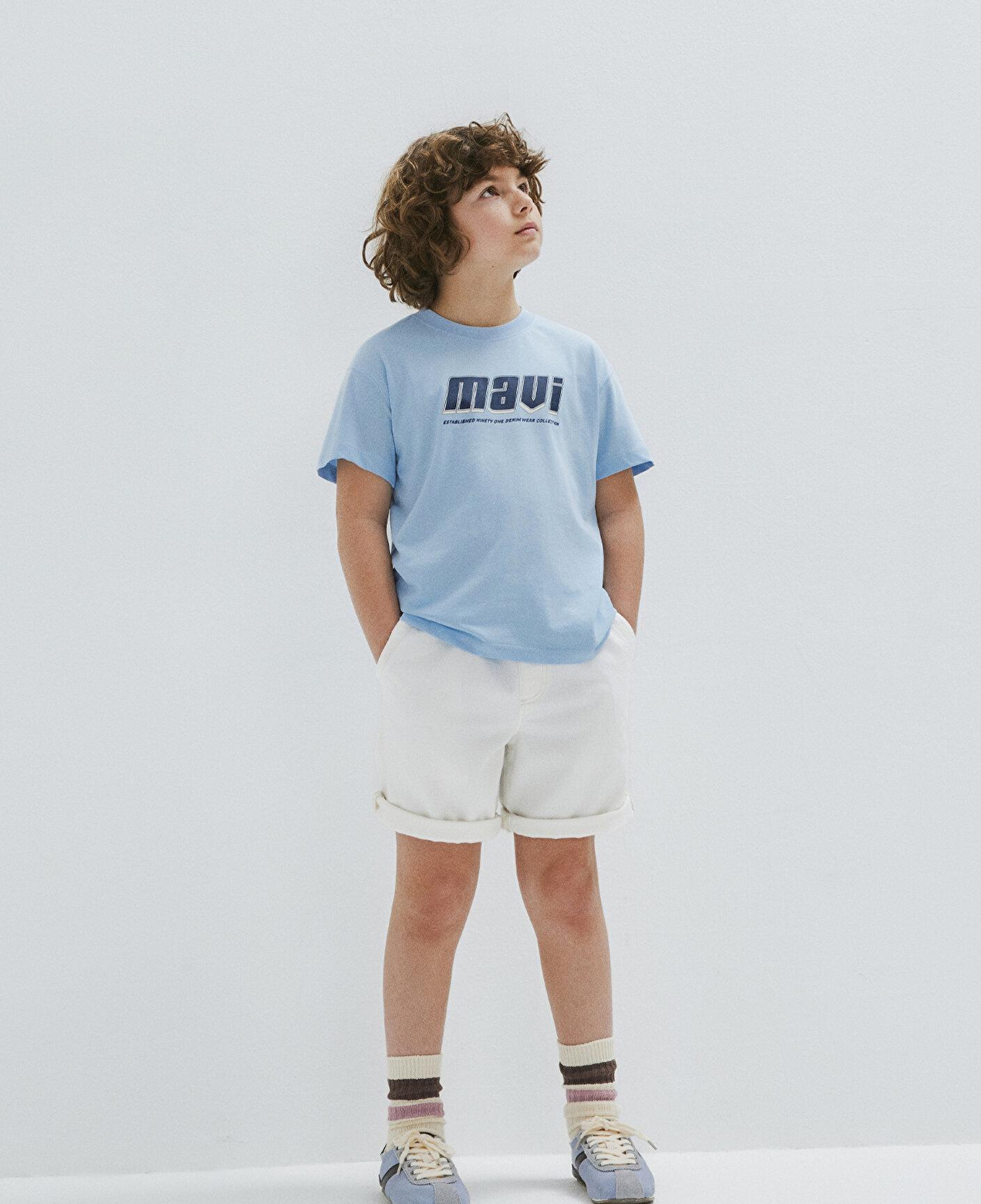 Mavi Mavi Baskılı Mavi Tişört Loose Fit / Bol Rahat Kesim 6610412-70817