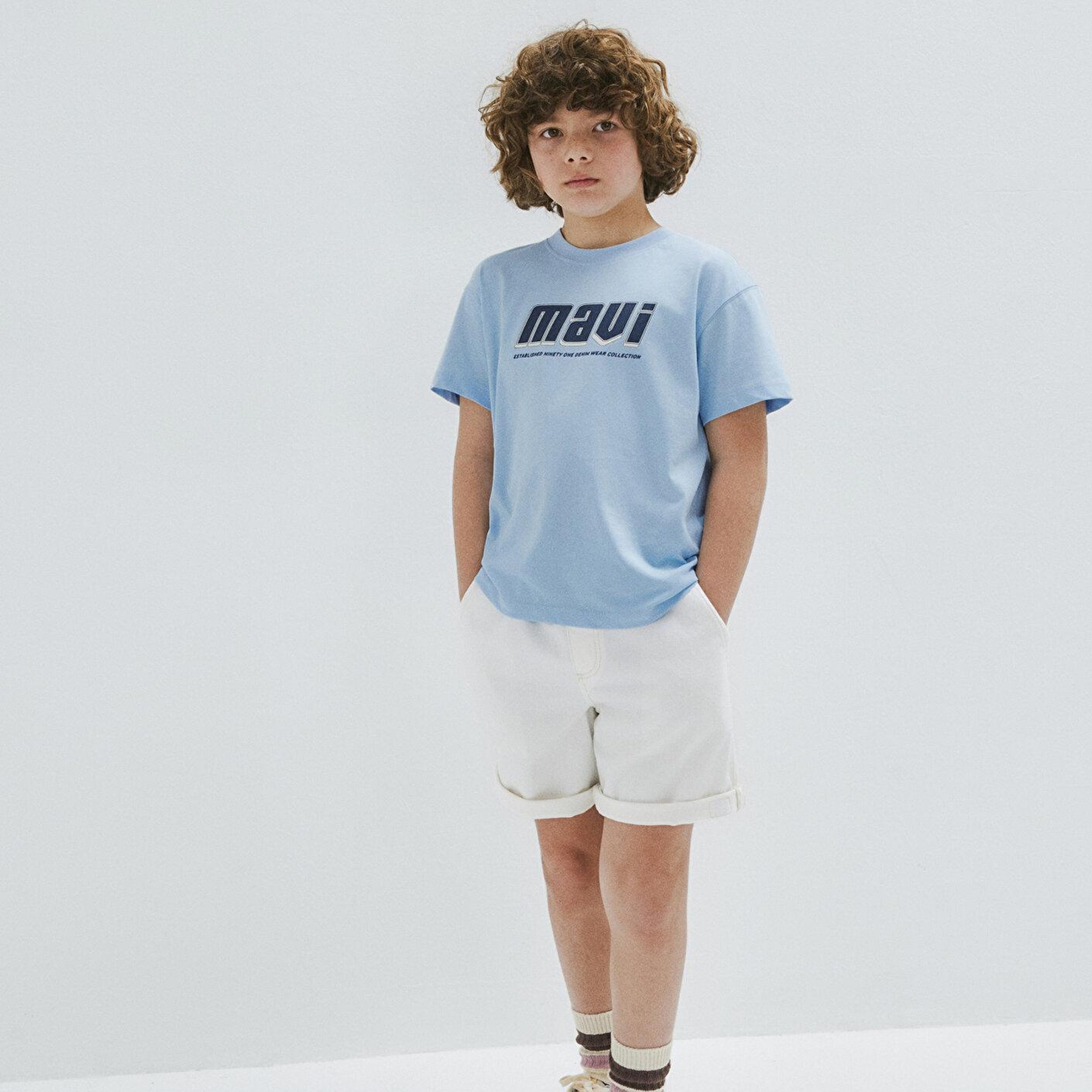 Mavi Mavi Baskılı Mavi Tişört Loose Fit / Bol Rahat Kesim 6610412-70817
