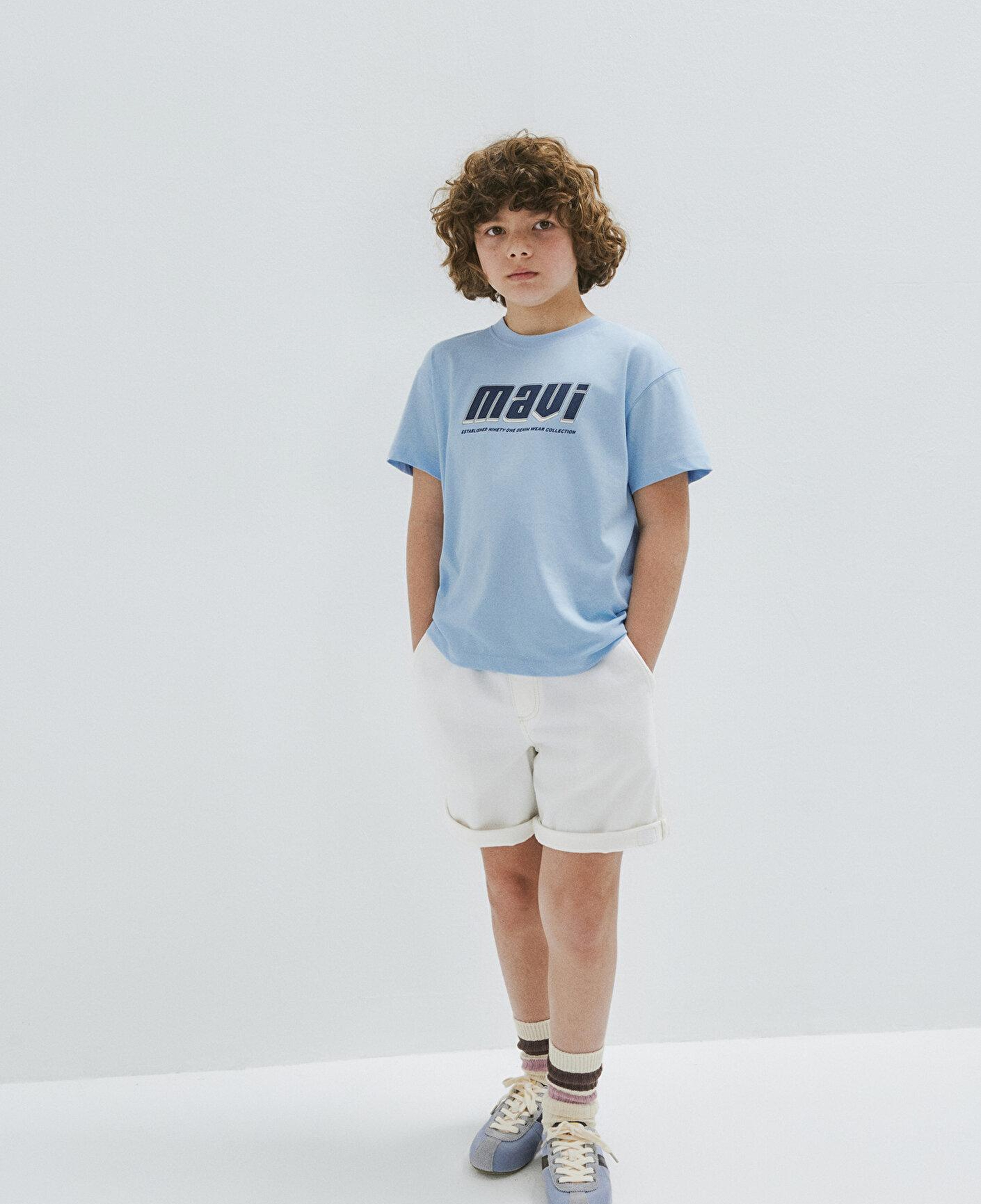 Mavi Mavi Baskılı Mavi Tişört Loose Fit / Bol Rahat Kesim 6610412-70817