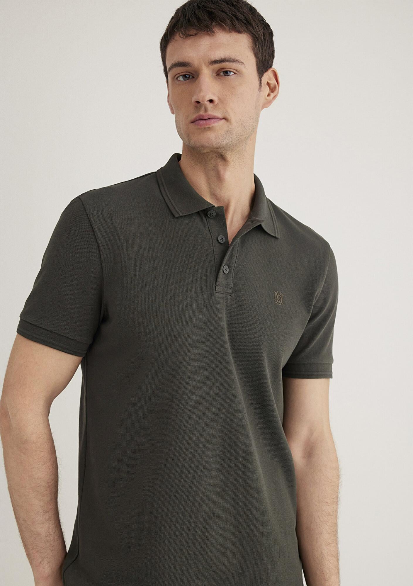 Mavi Yeşil Polo Tişört Slim Fit / Dar Kesim 064946-71587