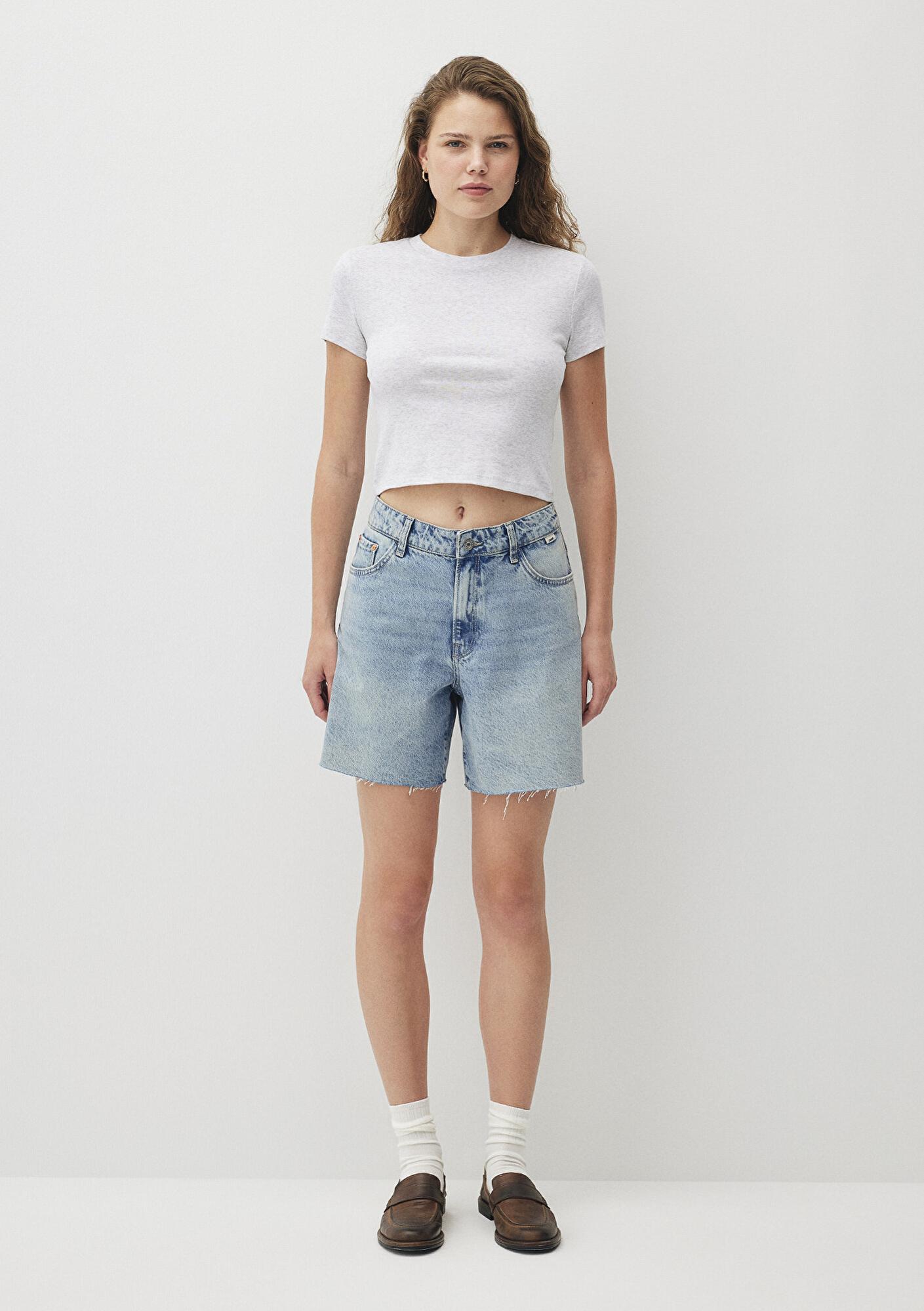 Mavi Gri Basic Crop Tişört Crop / Kısa Kesim 1600814-85438