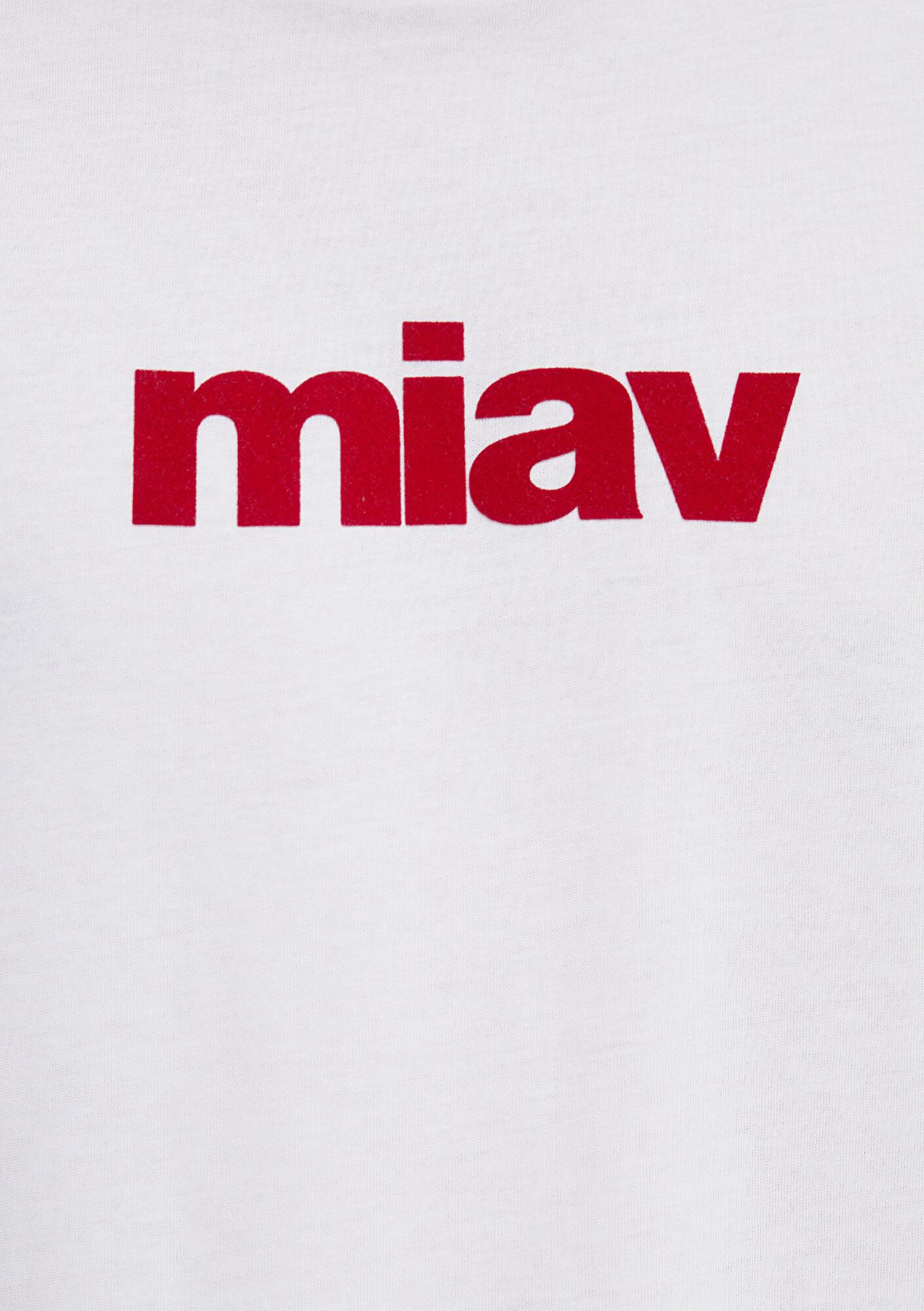 Mavi Kırmızı Miav Baskılı Beyaz Tişört Regular Fit / Normal Kesim 067153-622