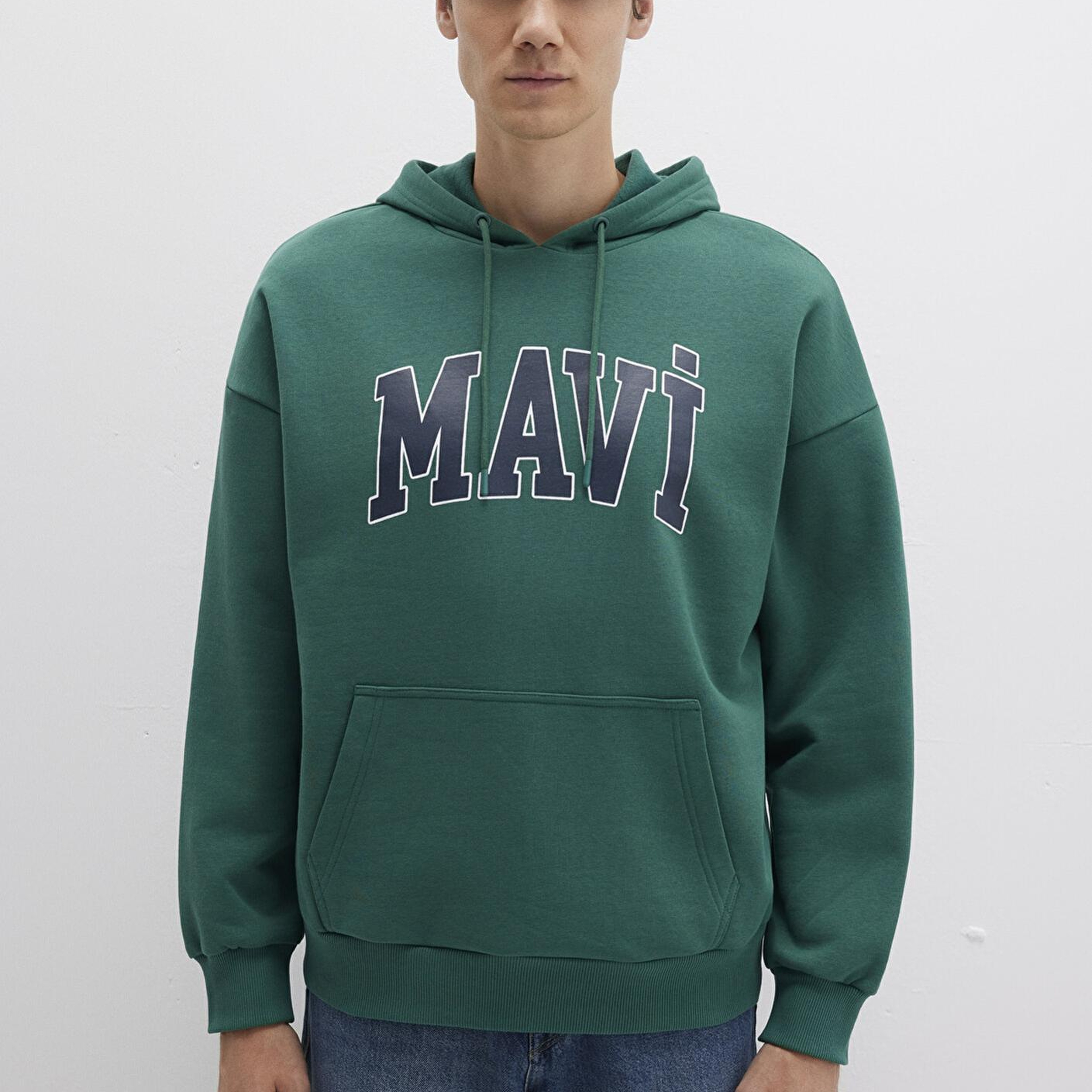 Mavi Mavi Logo Baskılı Kapüşonlu Yeşil Sweatshirt 067149-71874