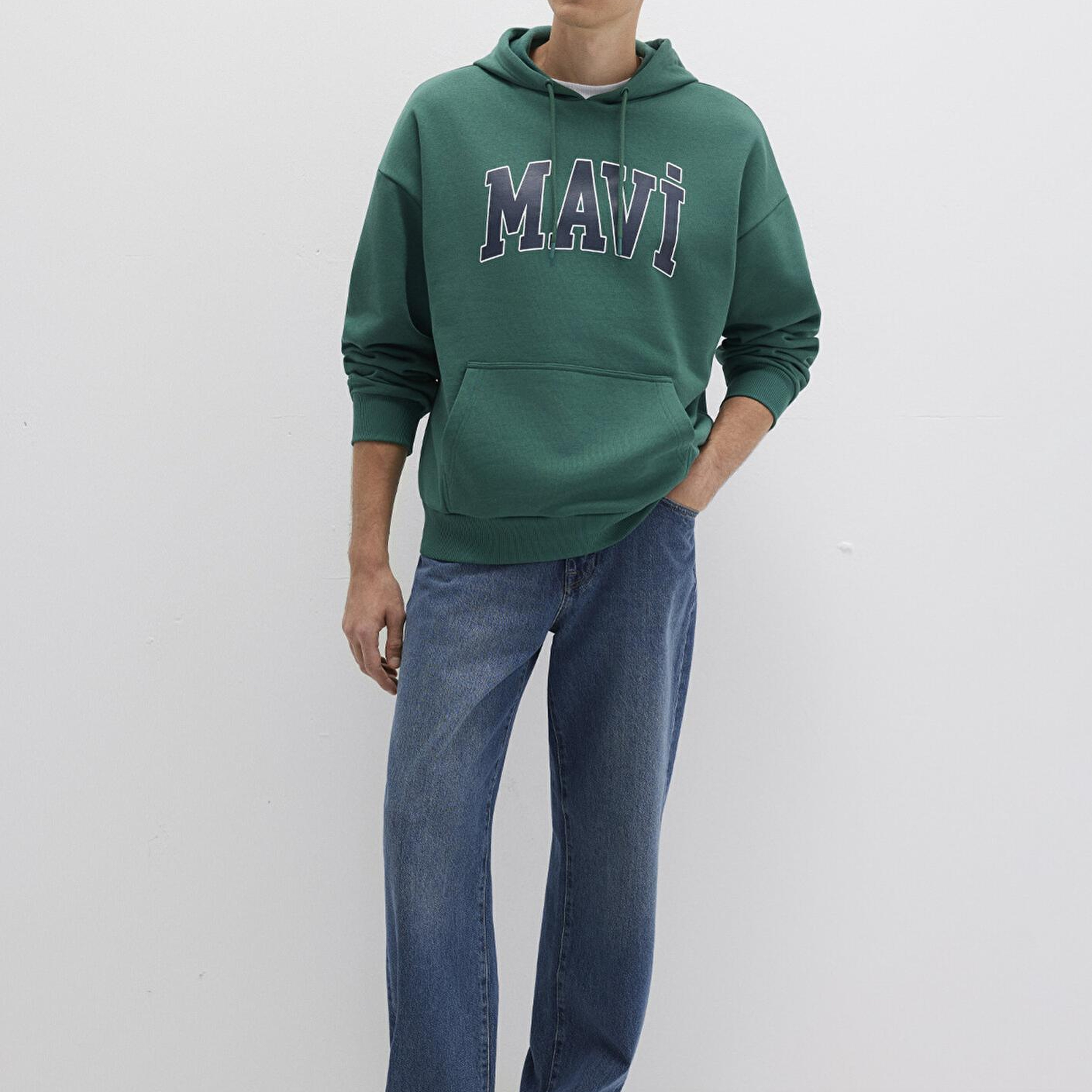 Mavi Mavi Logo Baskılı Kapüşonlu Yeşil Sweatshirt 067149-71874