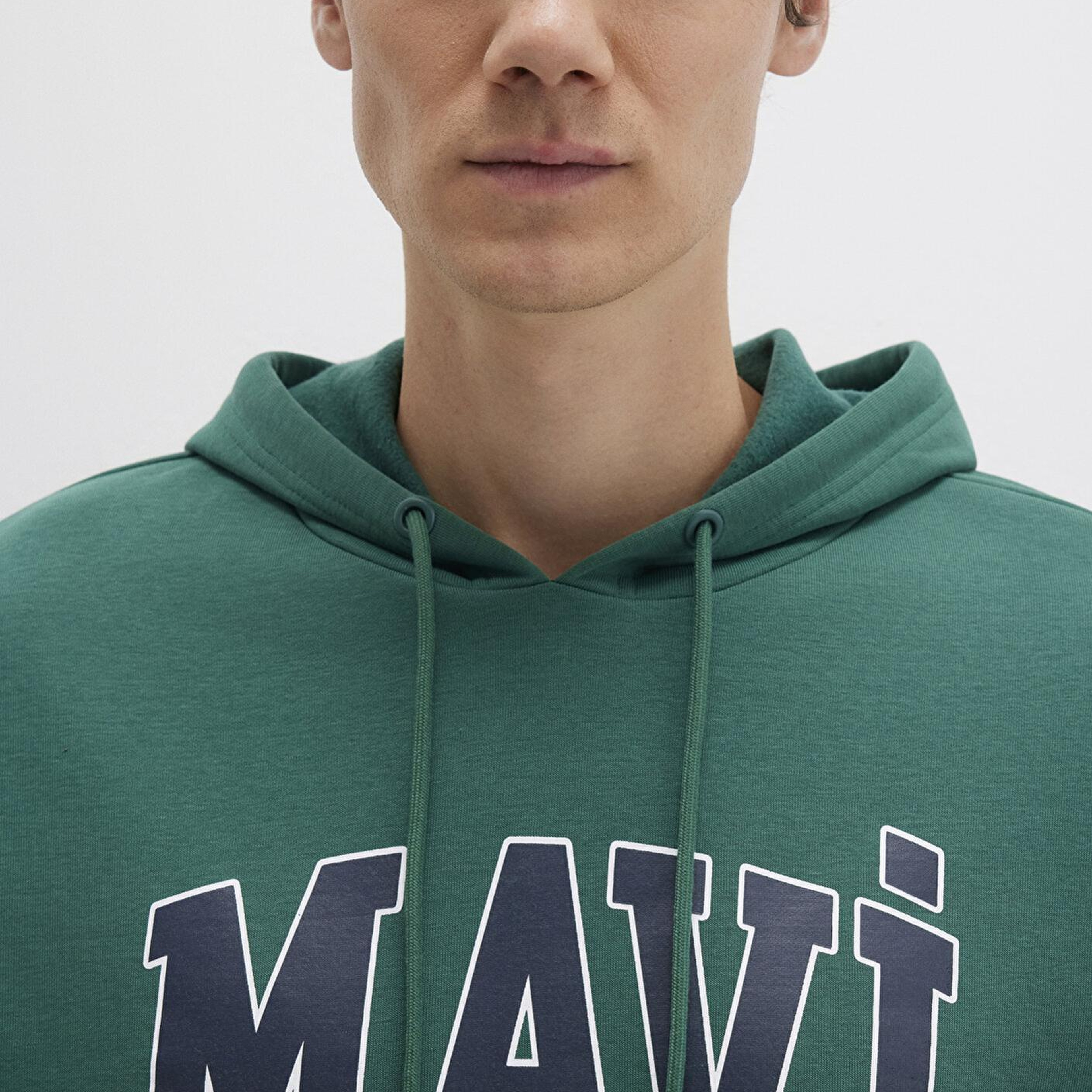 Mavi Mavi Logo Baskılı Kapüşonlu Yeşil Sweatshirt 067149-71874