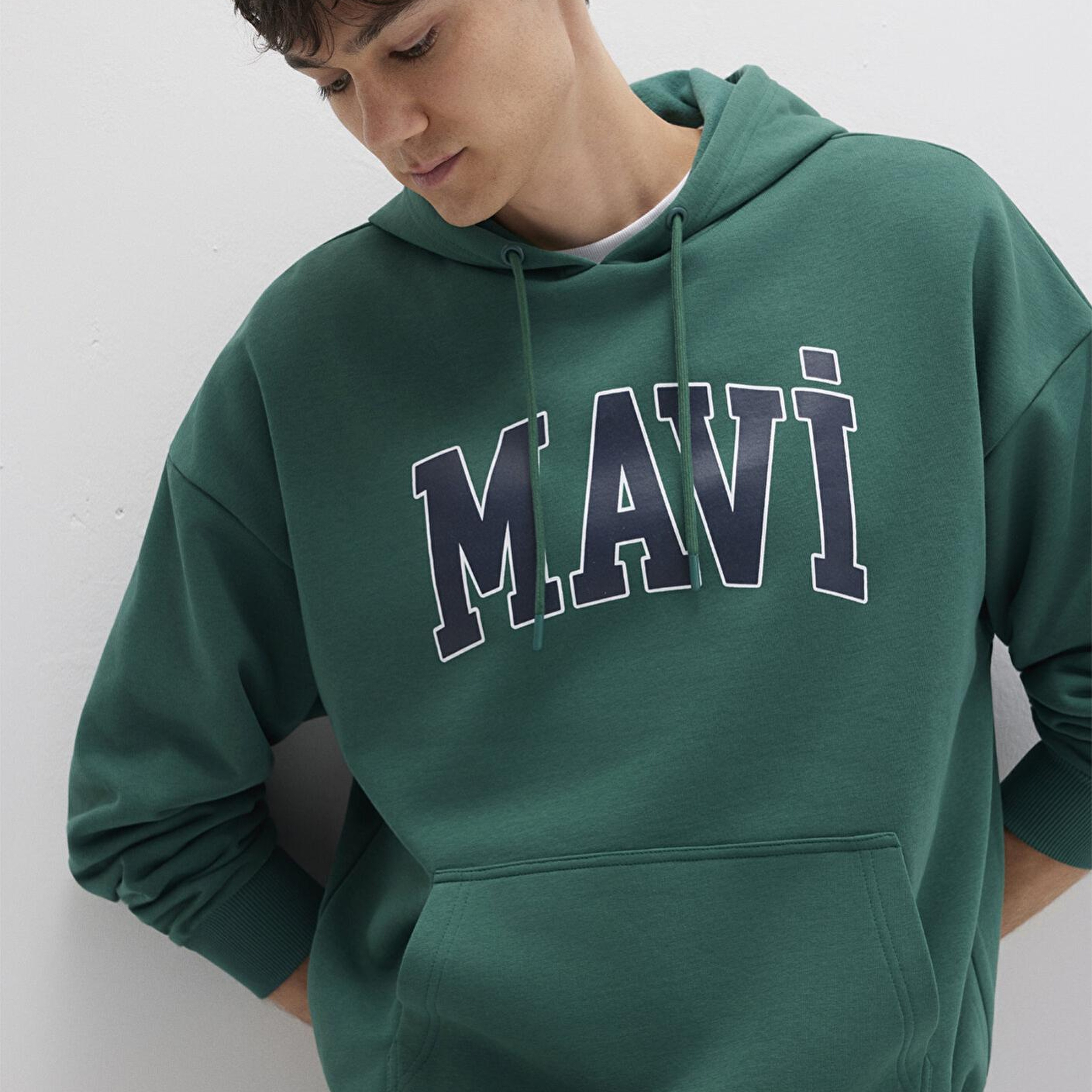 Mavi Mavi Logo Baskılı Kapüşonlu Yeşil Sweatshirt 067149-71874