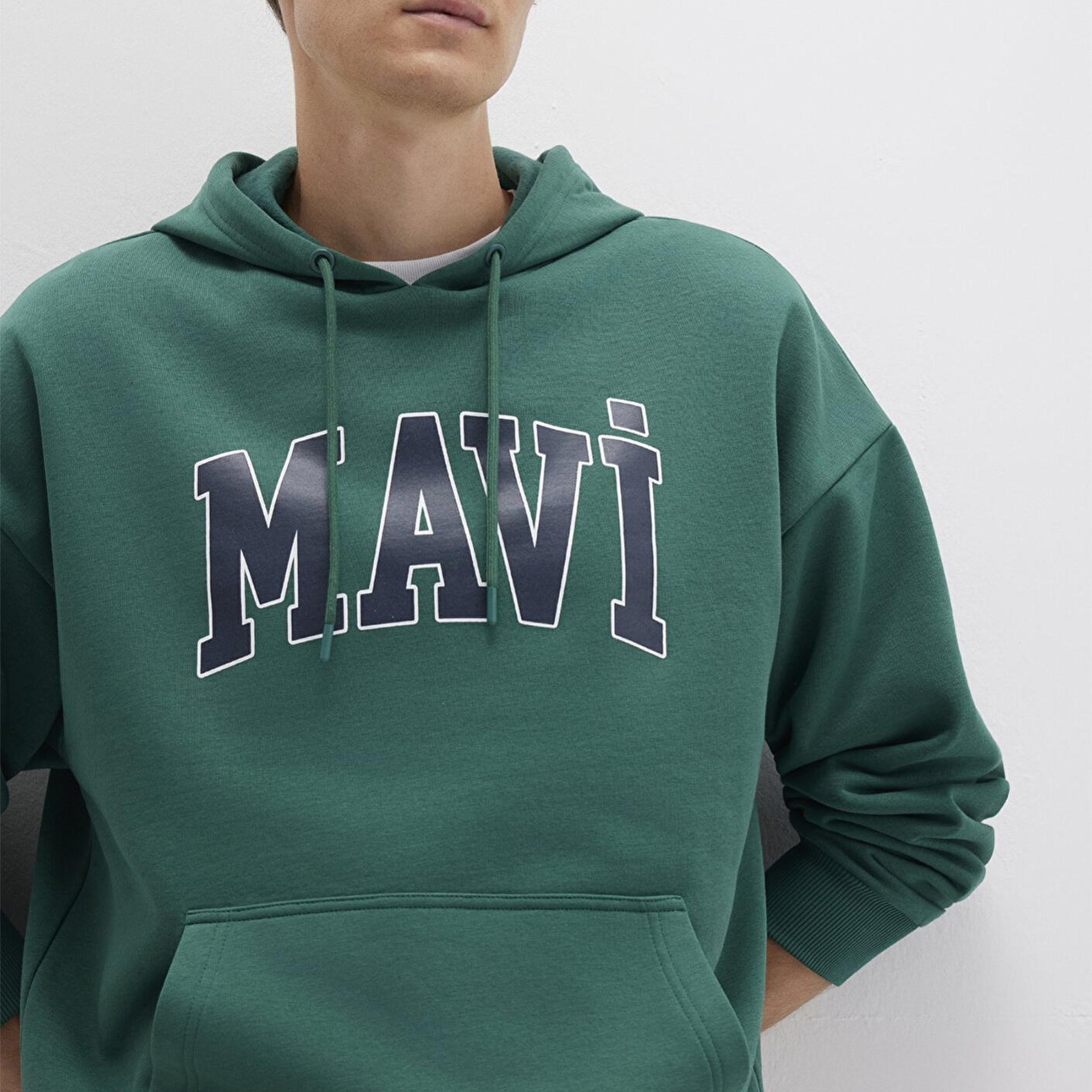 Mavi Mavi Logo Baskılı Kapüşonlu Yeşil Sweatshirt 067149-71874
