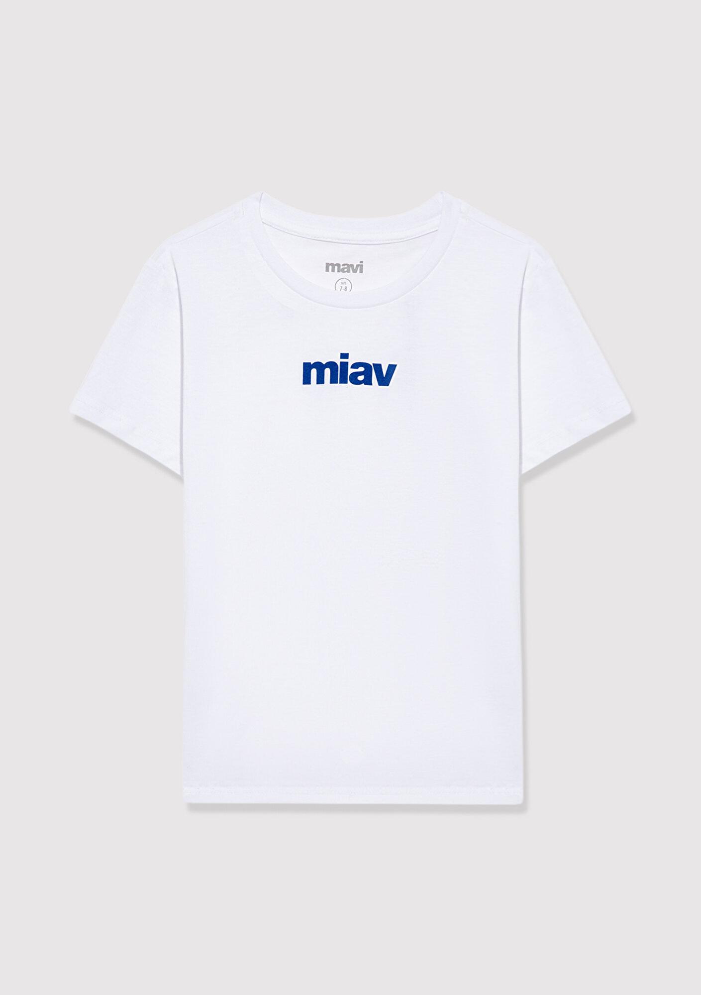 Mavi Miav Baskılı Beyaz Çocuk  Tişört Regular Fit / Normal Kesim 66332620