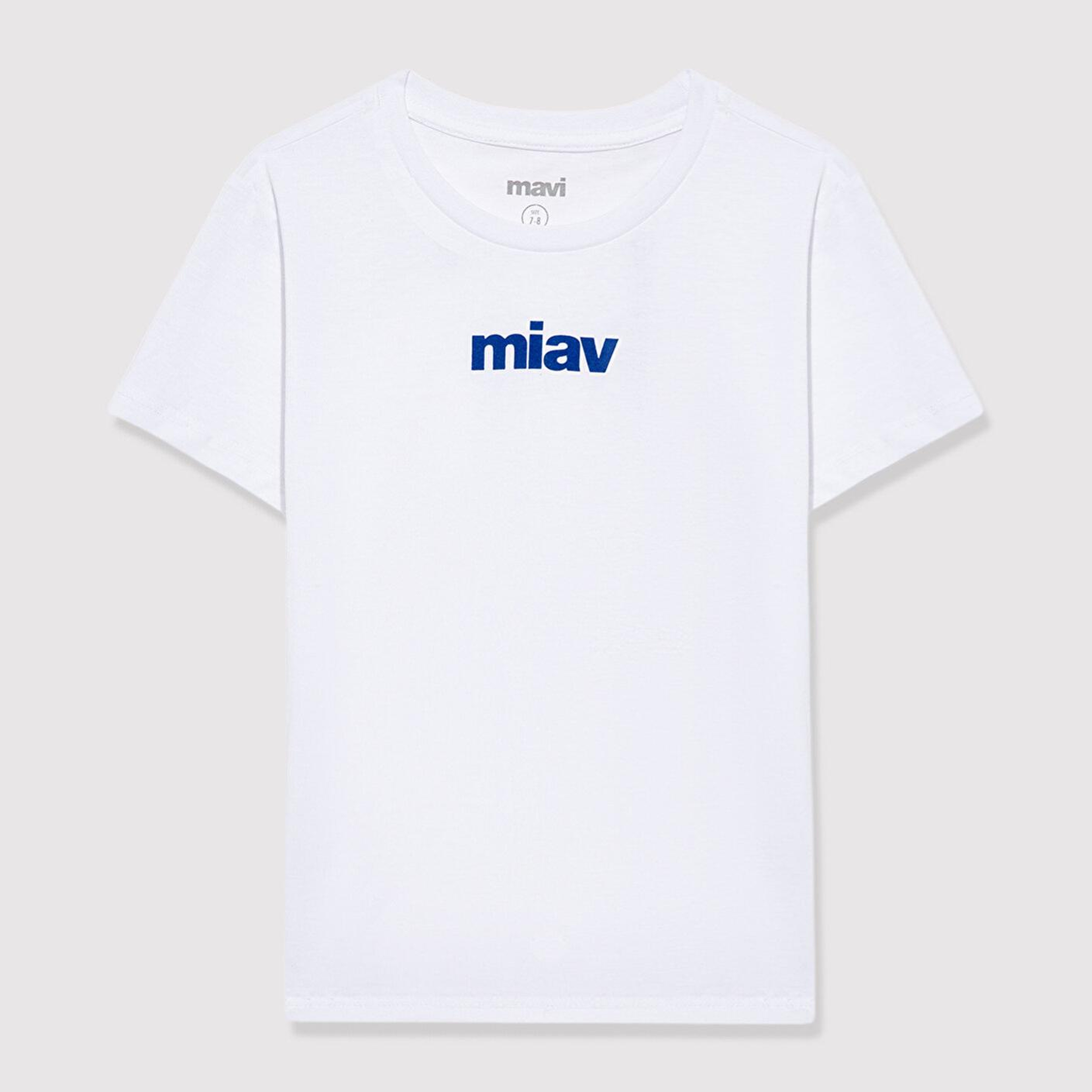 Mavi Miav Baskılı Beyaz Çocuk Tişört Regular Fit / Normal Kesim 66332620