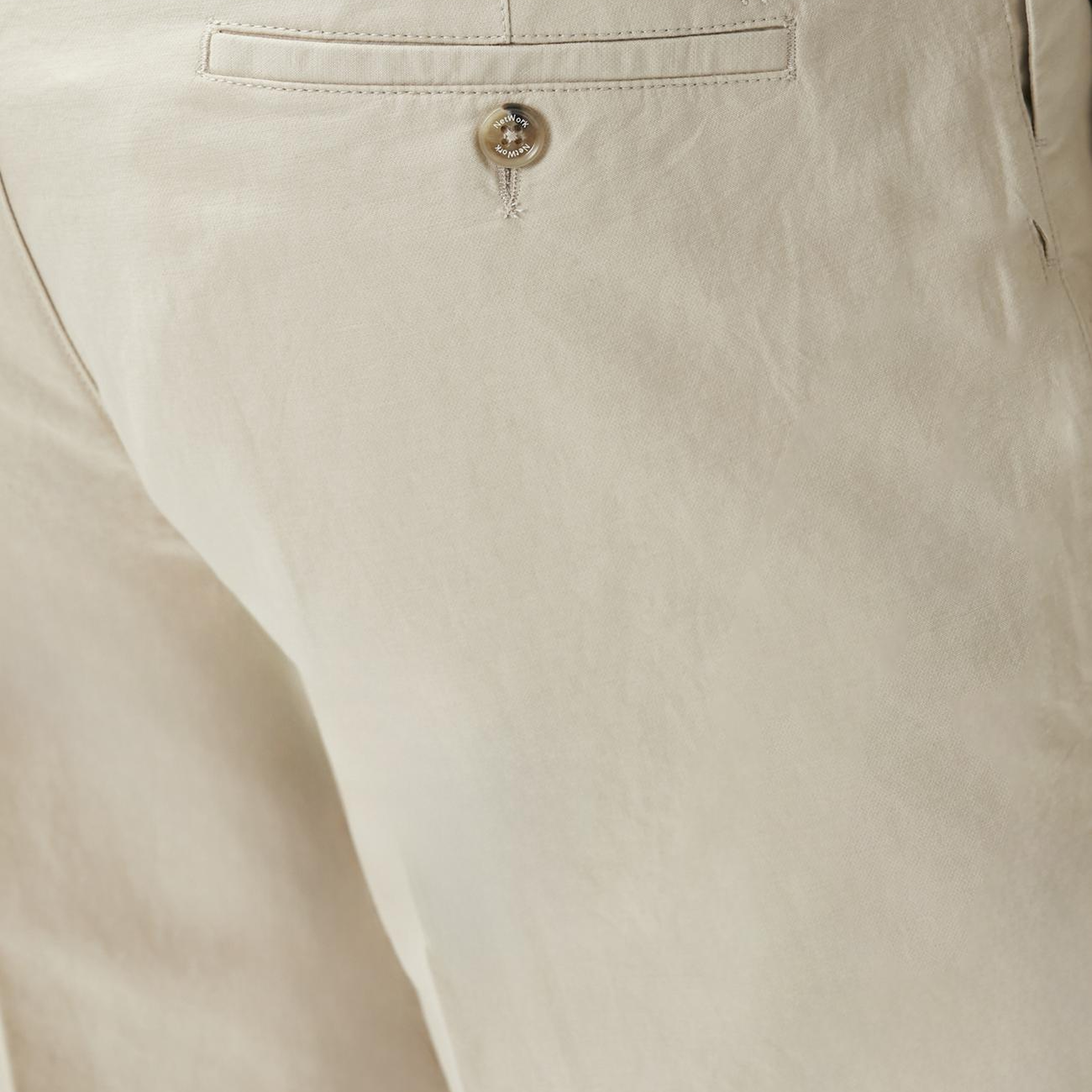 Network Erkek Taş Pilili Keten Karışımlı Chino Casual Pantolon