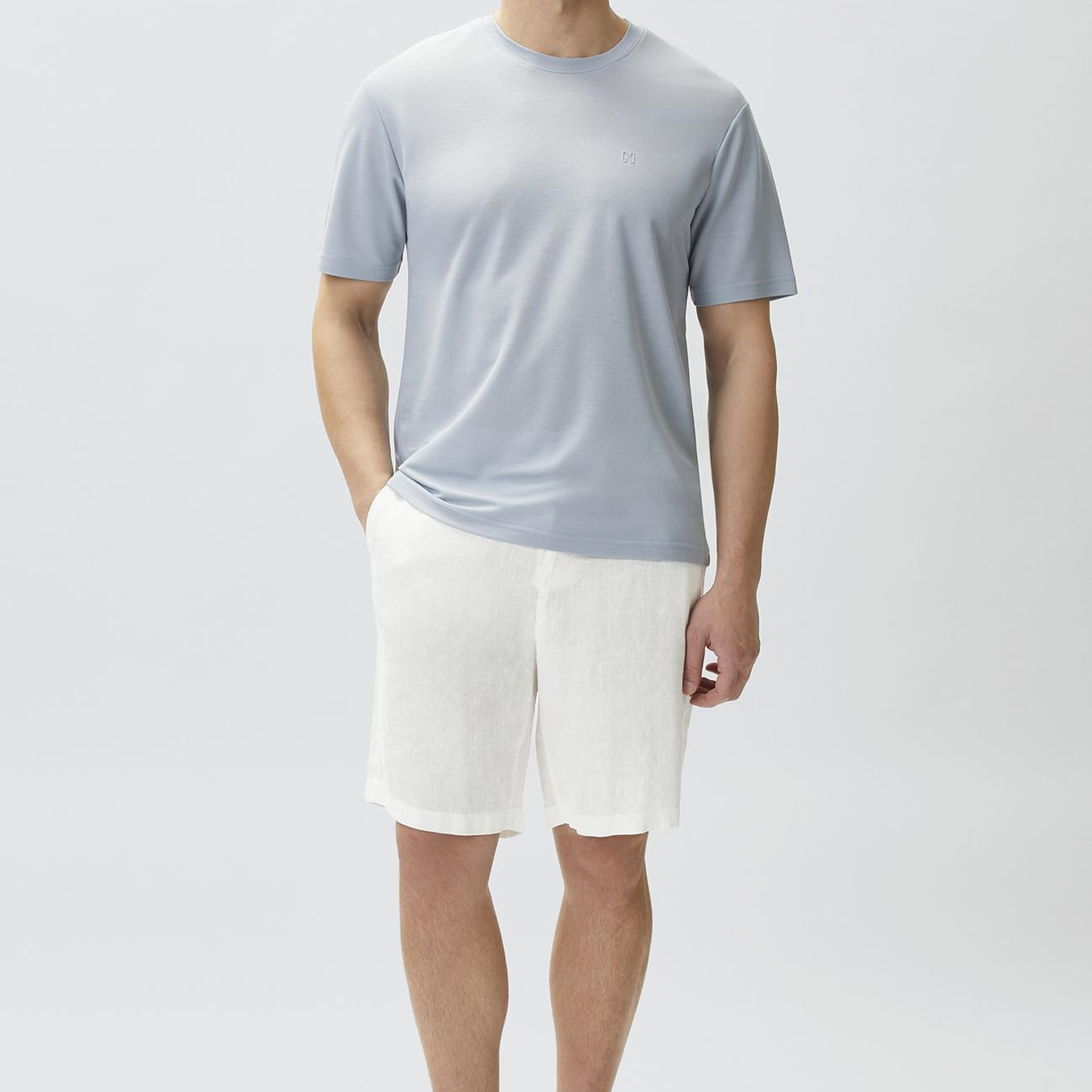 Network Erkek Comfort Fit Açık Mavi Bisiklet Yaka T-shirt