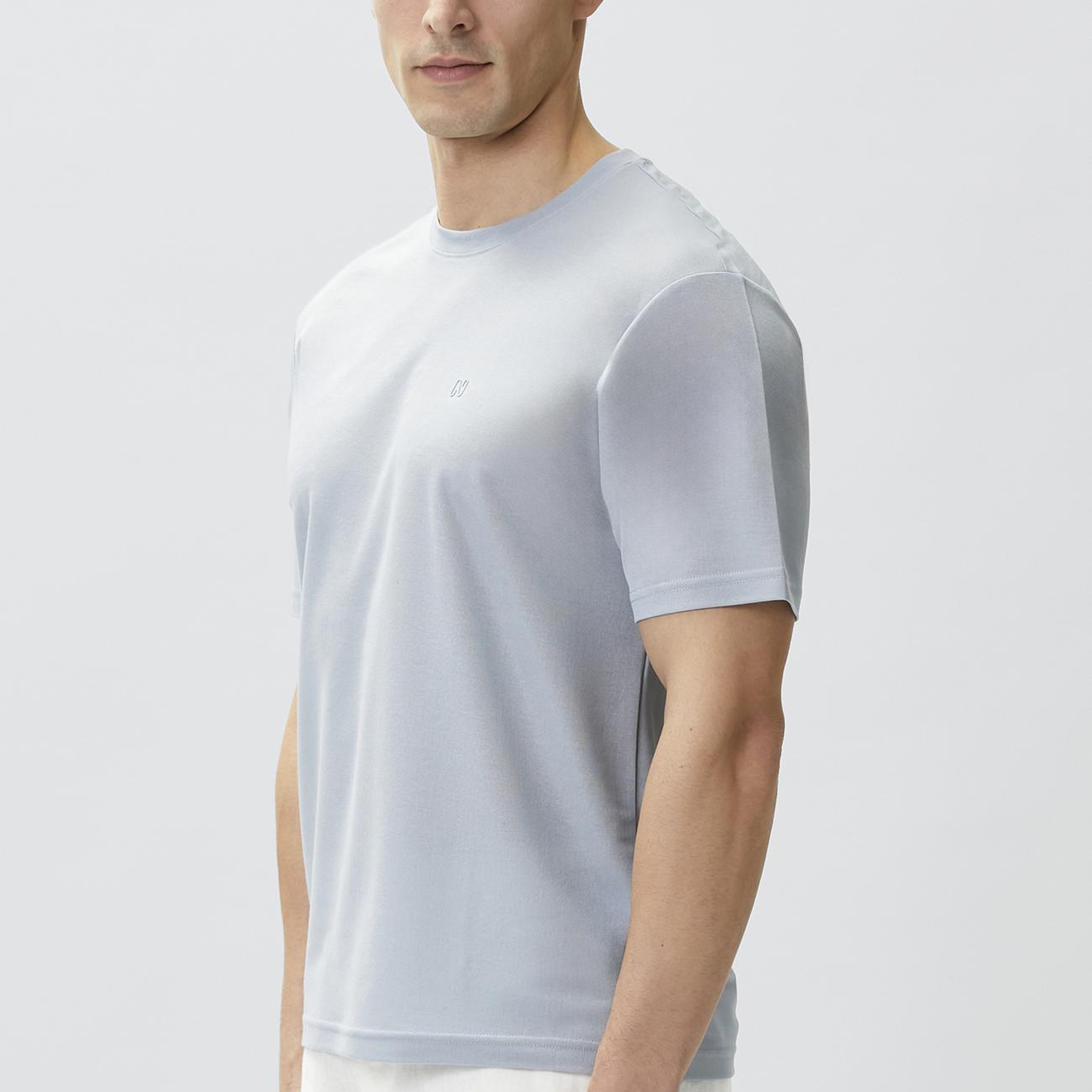 Network Erkek Comfort Fit Açık Mavi Bisiklet Yaka T-shirt