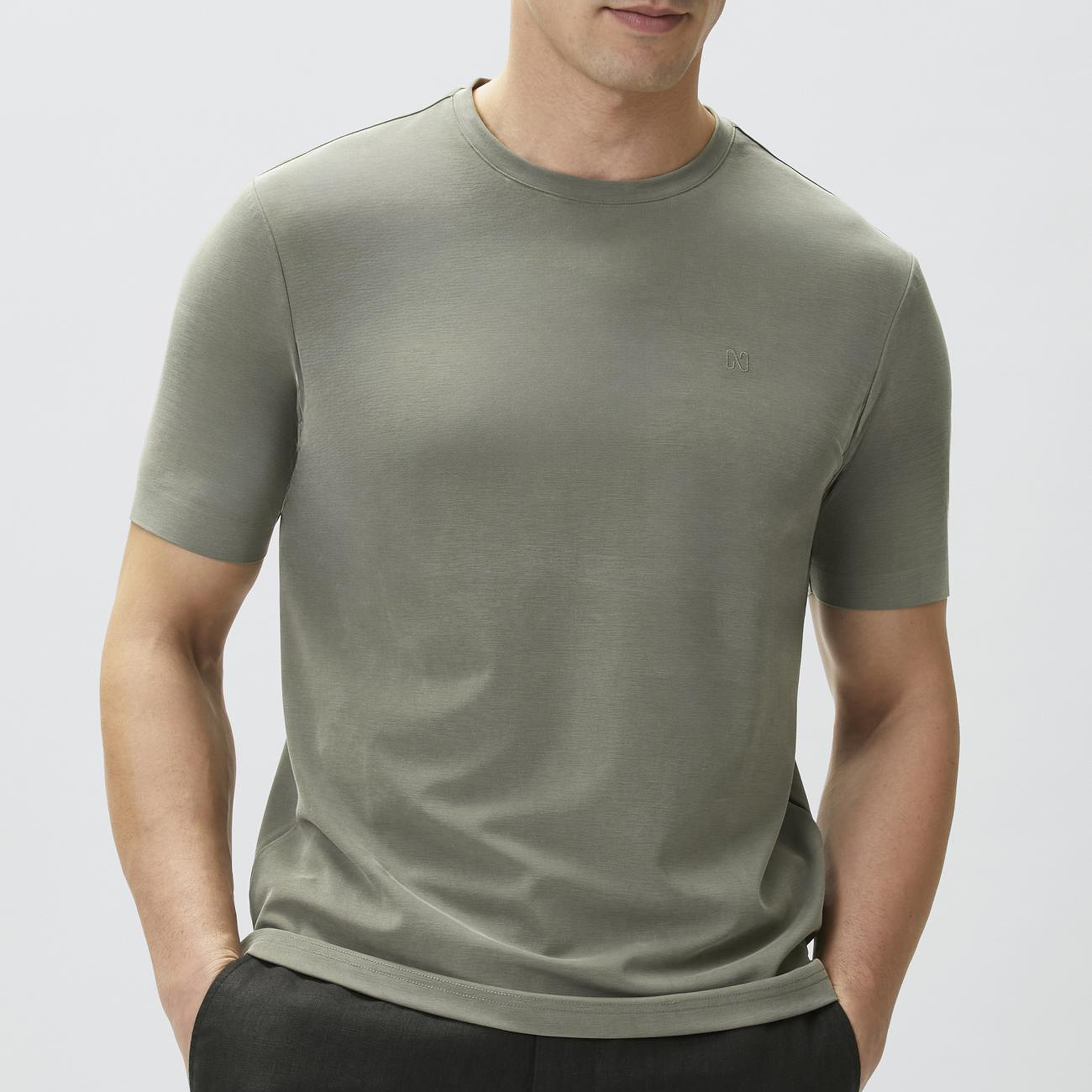 Network Erkek Haki Cupro Teknik T-shirt