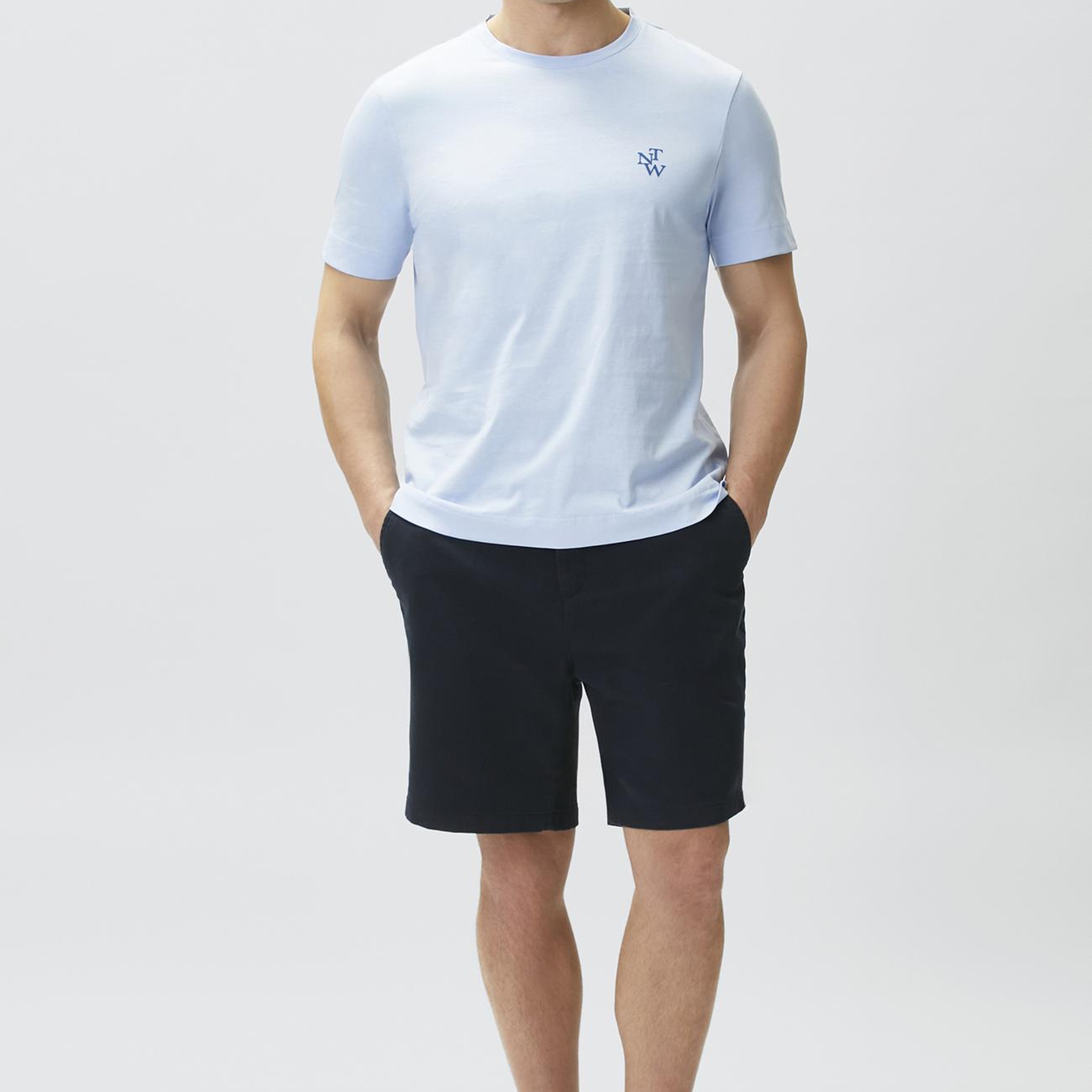Network Erkek Comfort Fit Açık Mavi Göğüs Baskı Detaylı T-shirt