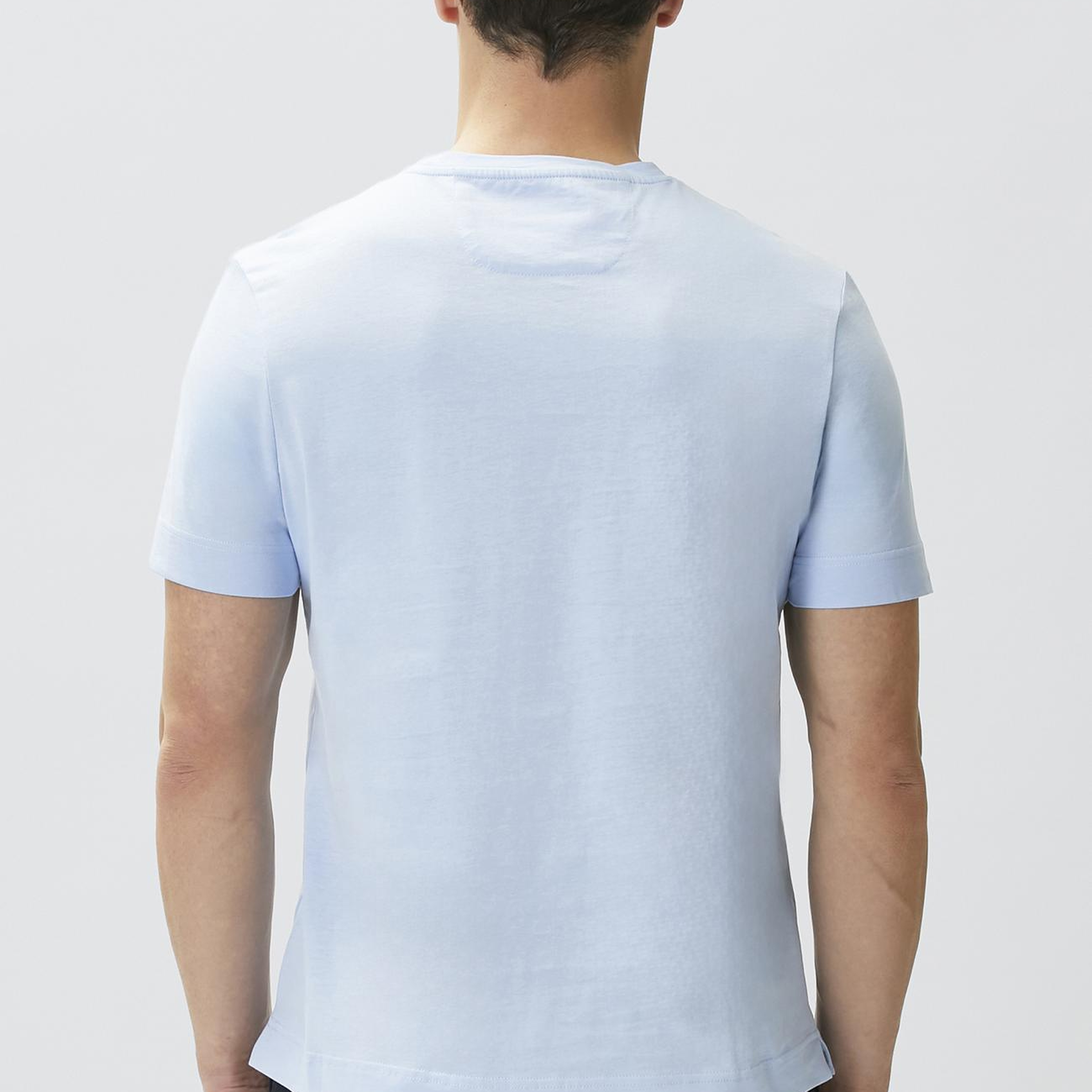 Network Erkek Comfort Fit Açık Mavi Göğüs Baskı Detaylı T-shirt