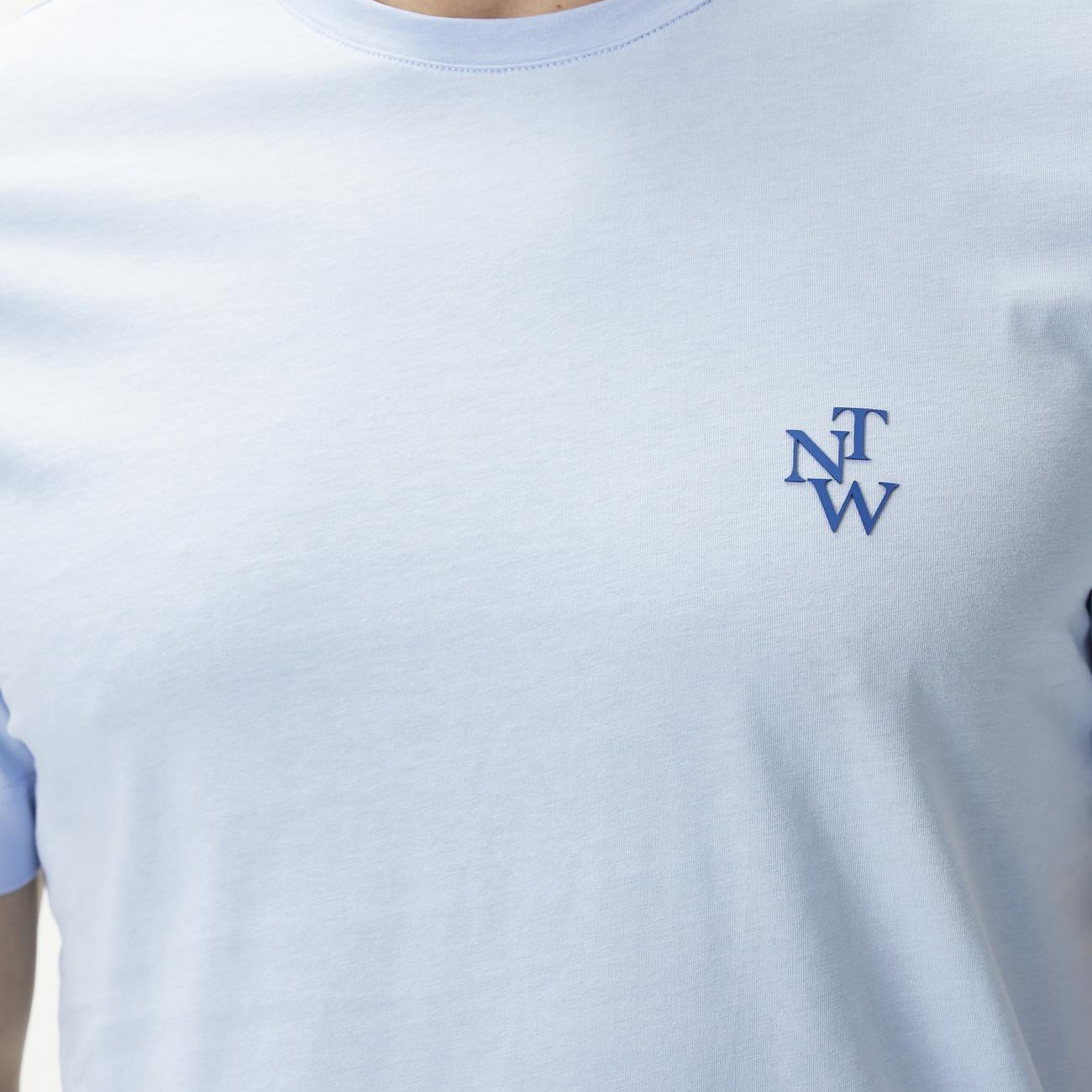 Network Erkek Comfort Fit Açık Mavi Göğüs Baskı Detaylı T-shirt