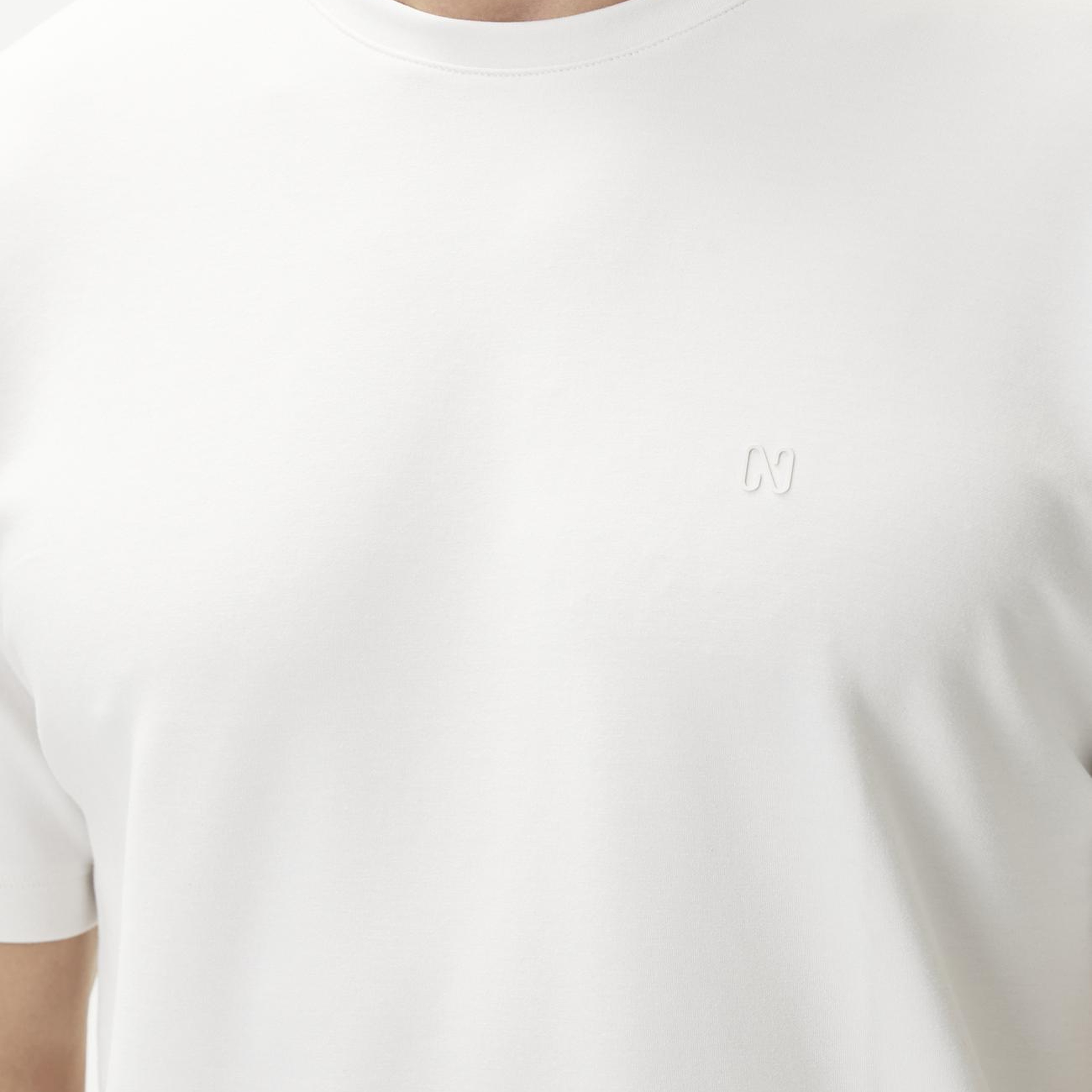 Network Erkek Comfort Fit Basic Kırık Beyaz T-shirt