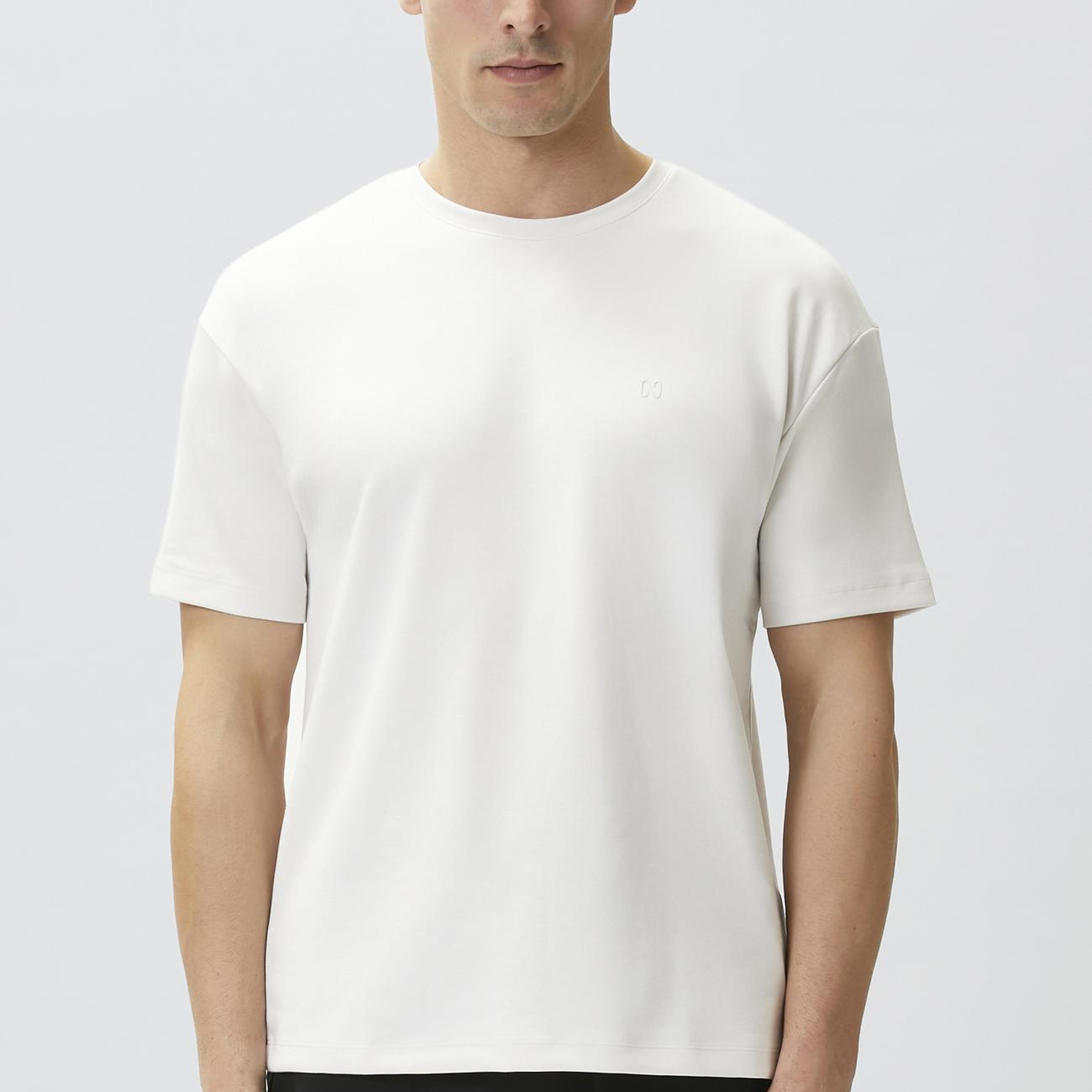 Network Erkek Comfort Fit Basic Kırık Beyaz T-shirt