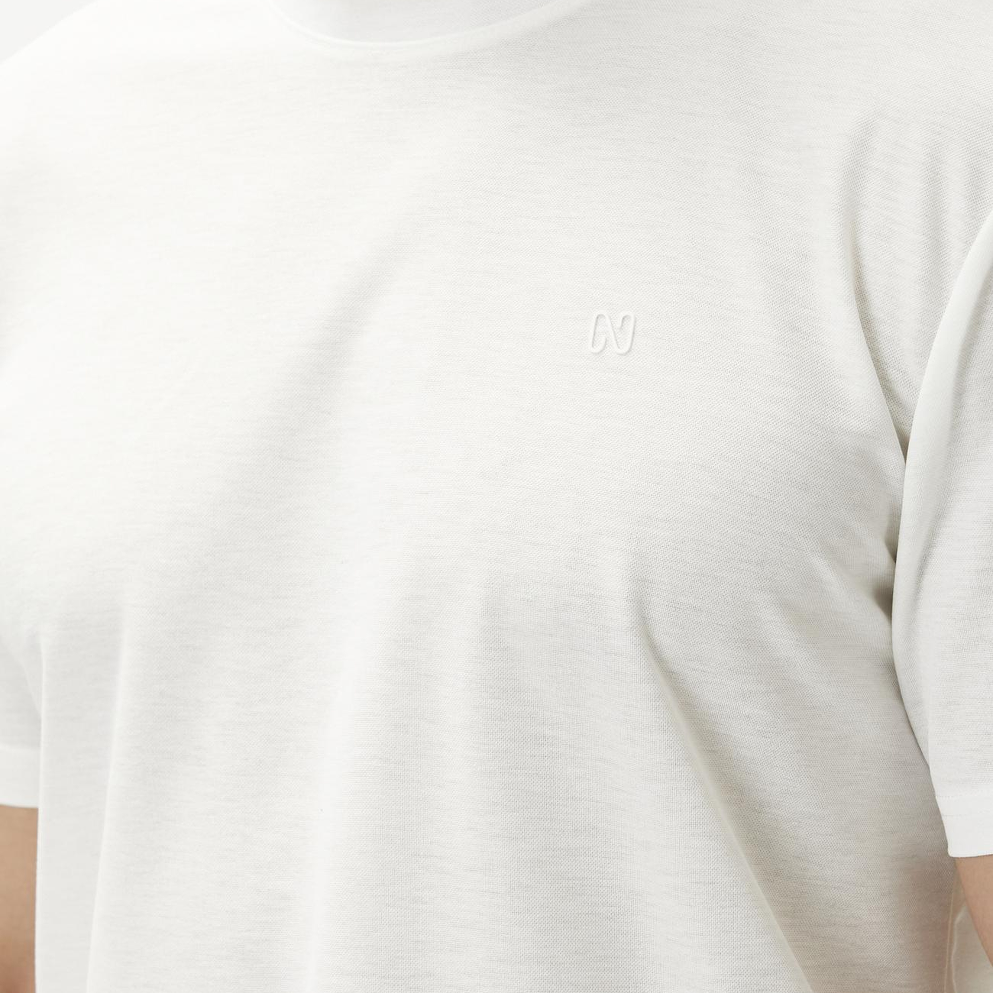 Network Erkek Comfort Fit Kırık Beyaz Bisiklet Yaka T-shirt