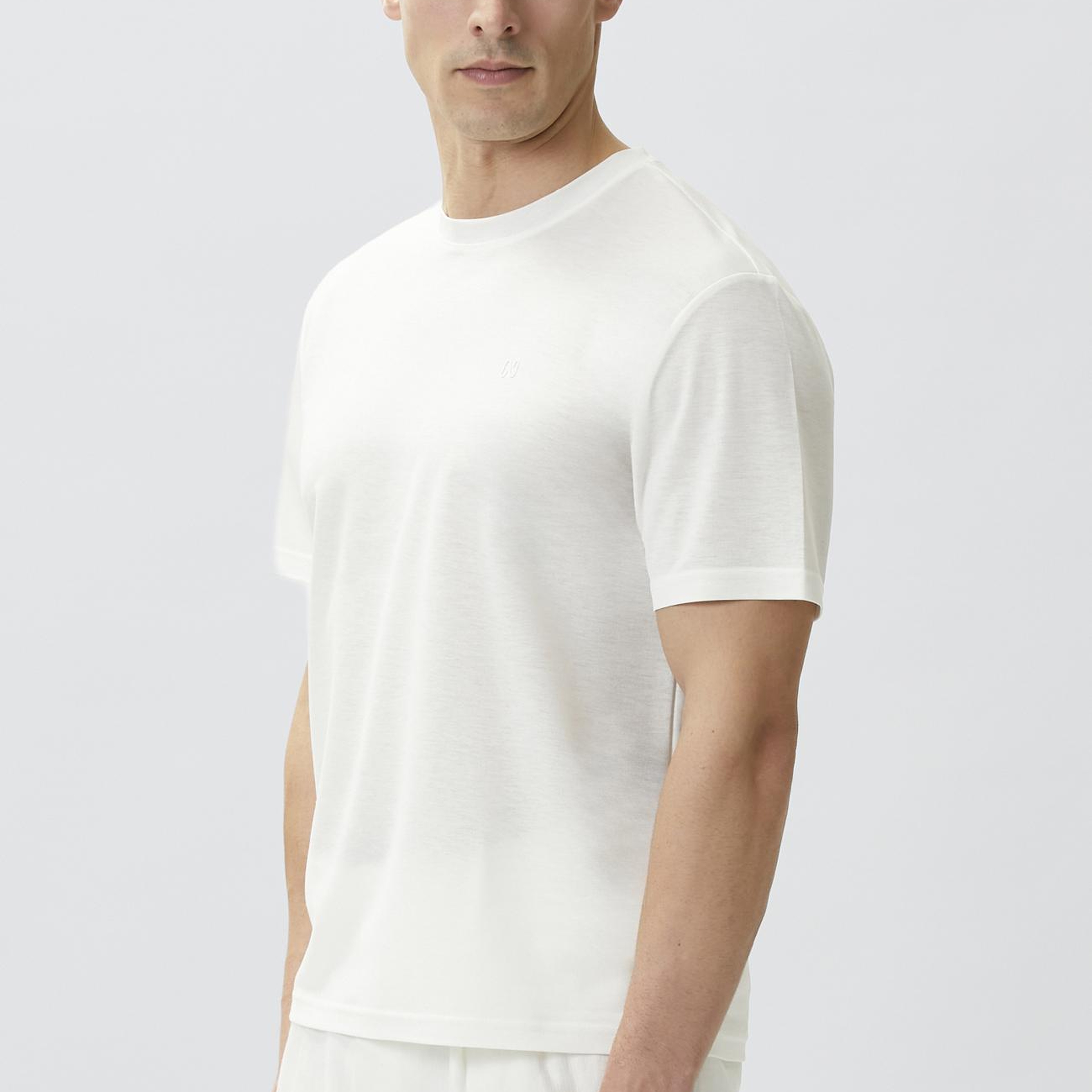 Network Erkek Comfort Fit Kırık Beyaz Bisiklet Yaka T-shirt