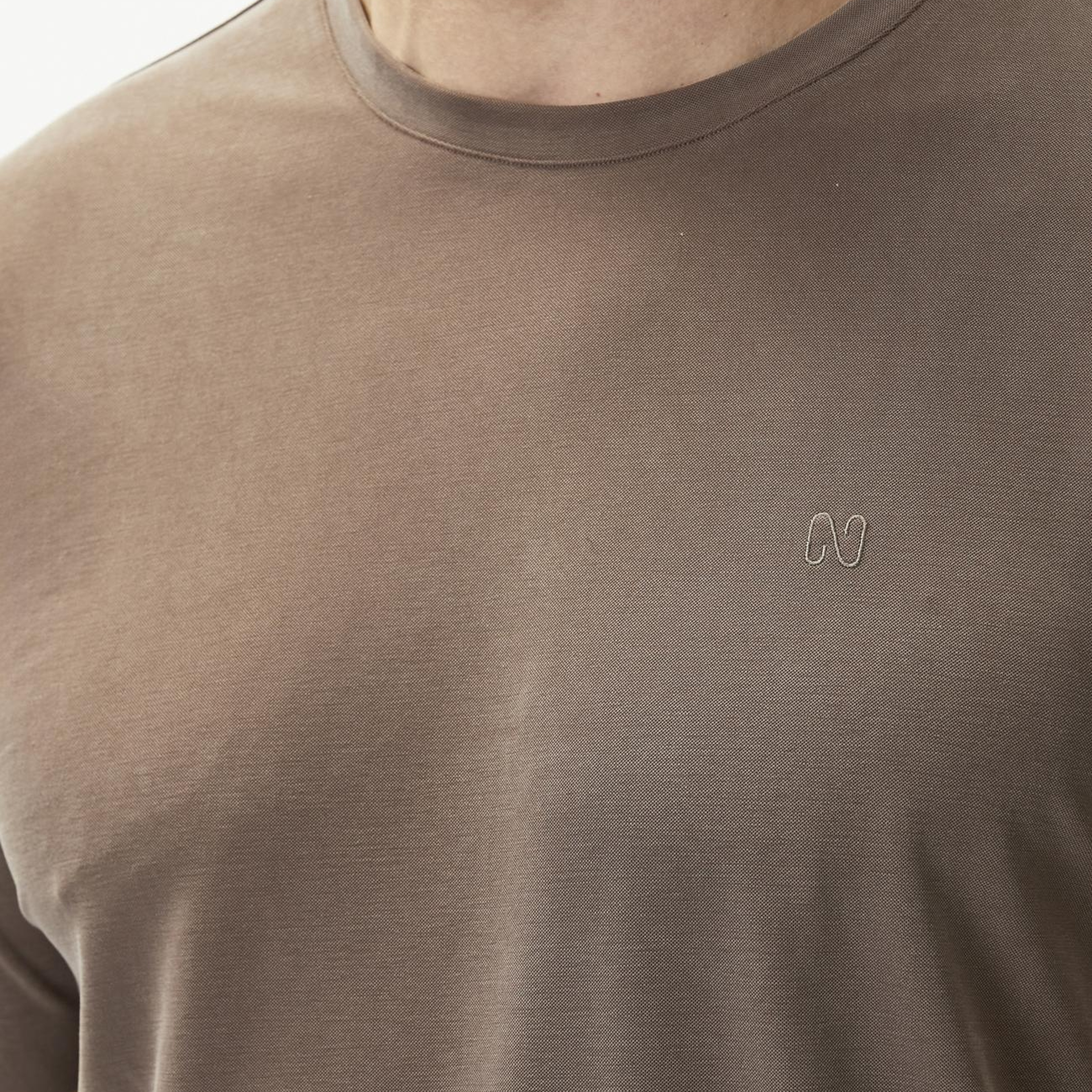 Network Erkek Kahverengi Cupro Teknik T-shirt