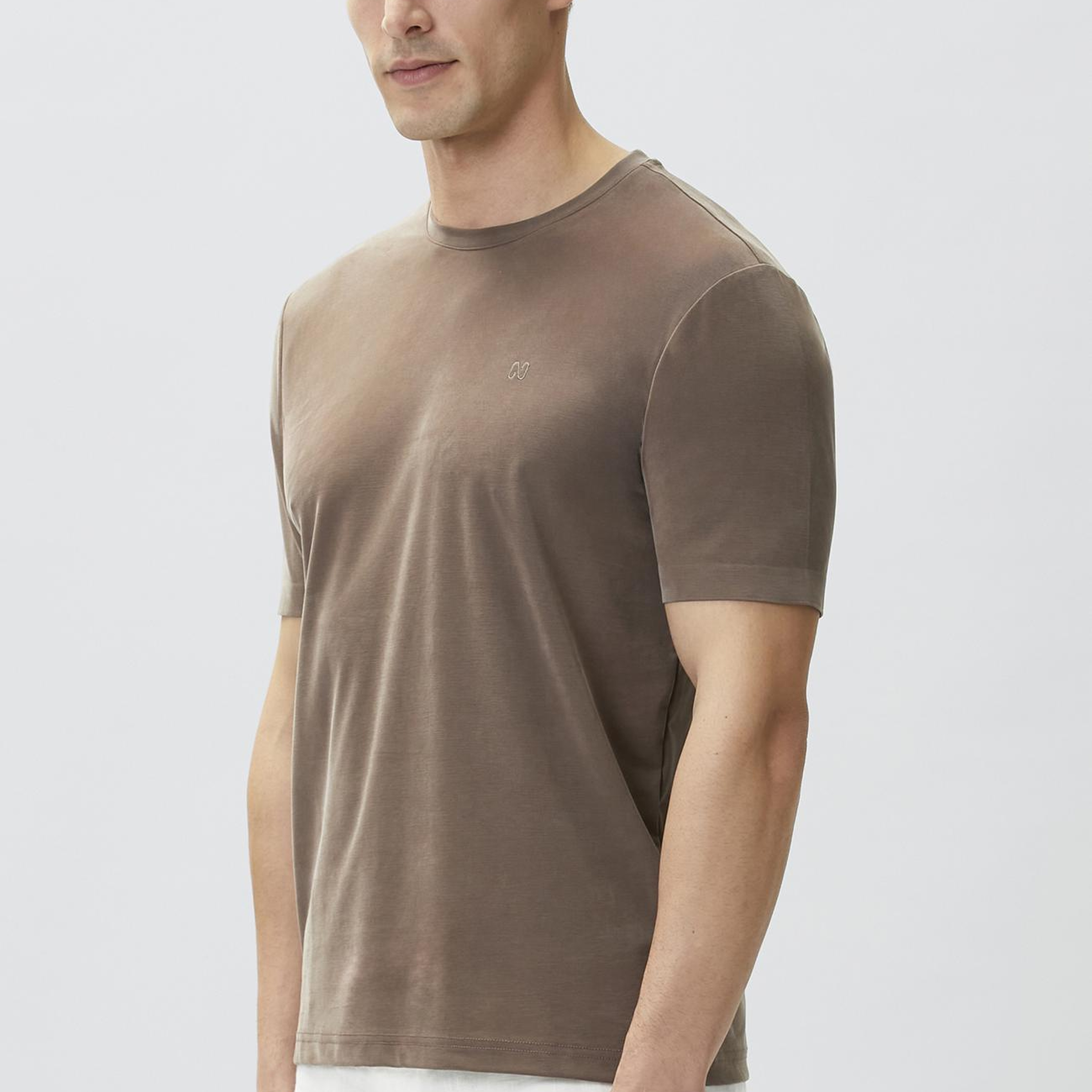 Network Erkek Kahverengi Cupro Teknik T-shirt
