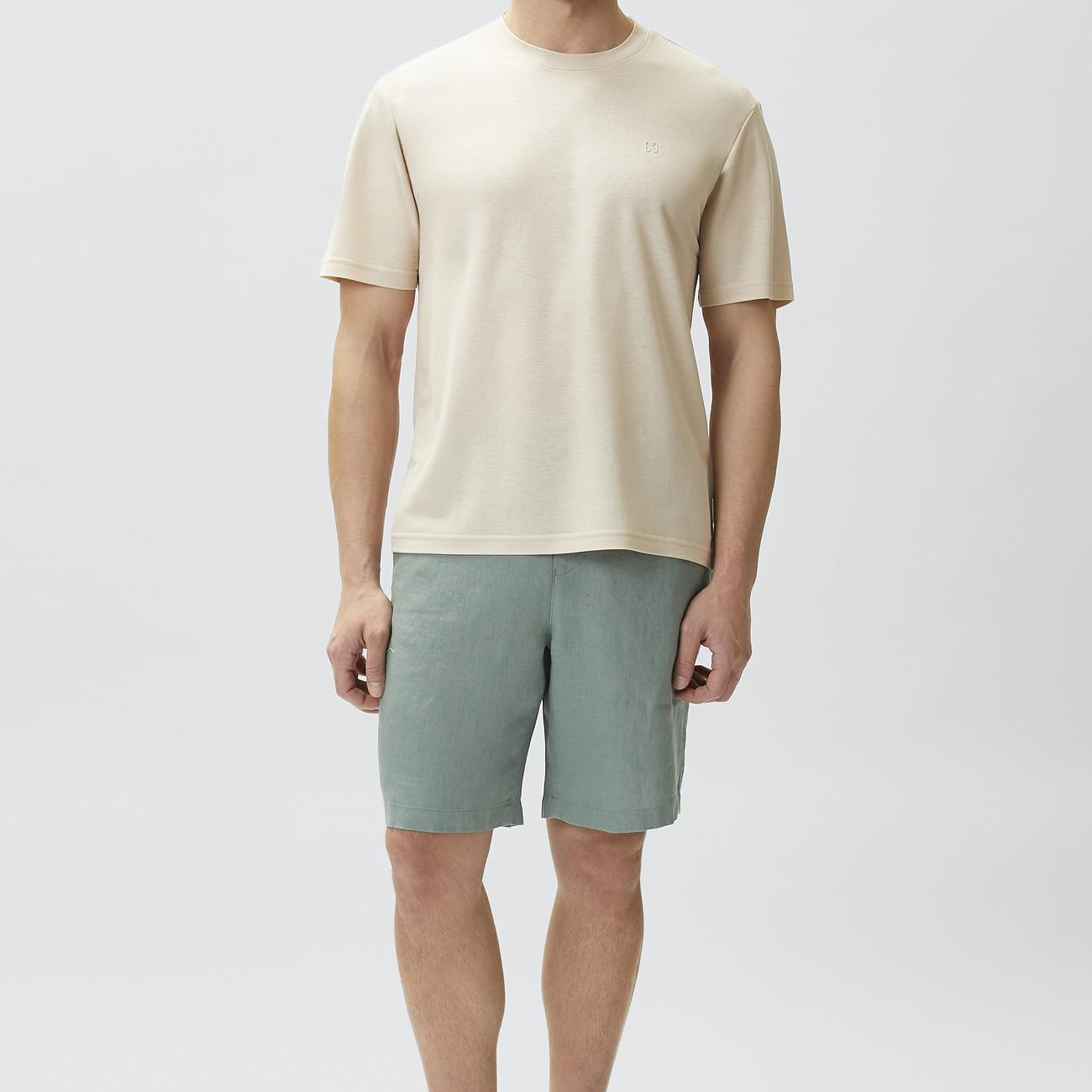 Network Erkek Comfort Fit Bej Bisiklet Yaka T-shirt