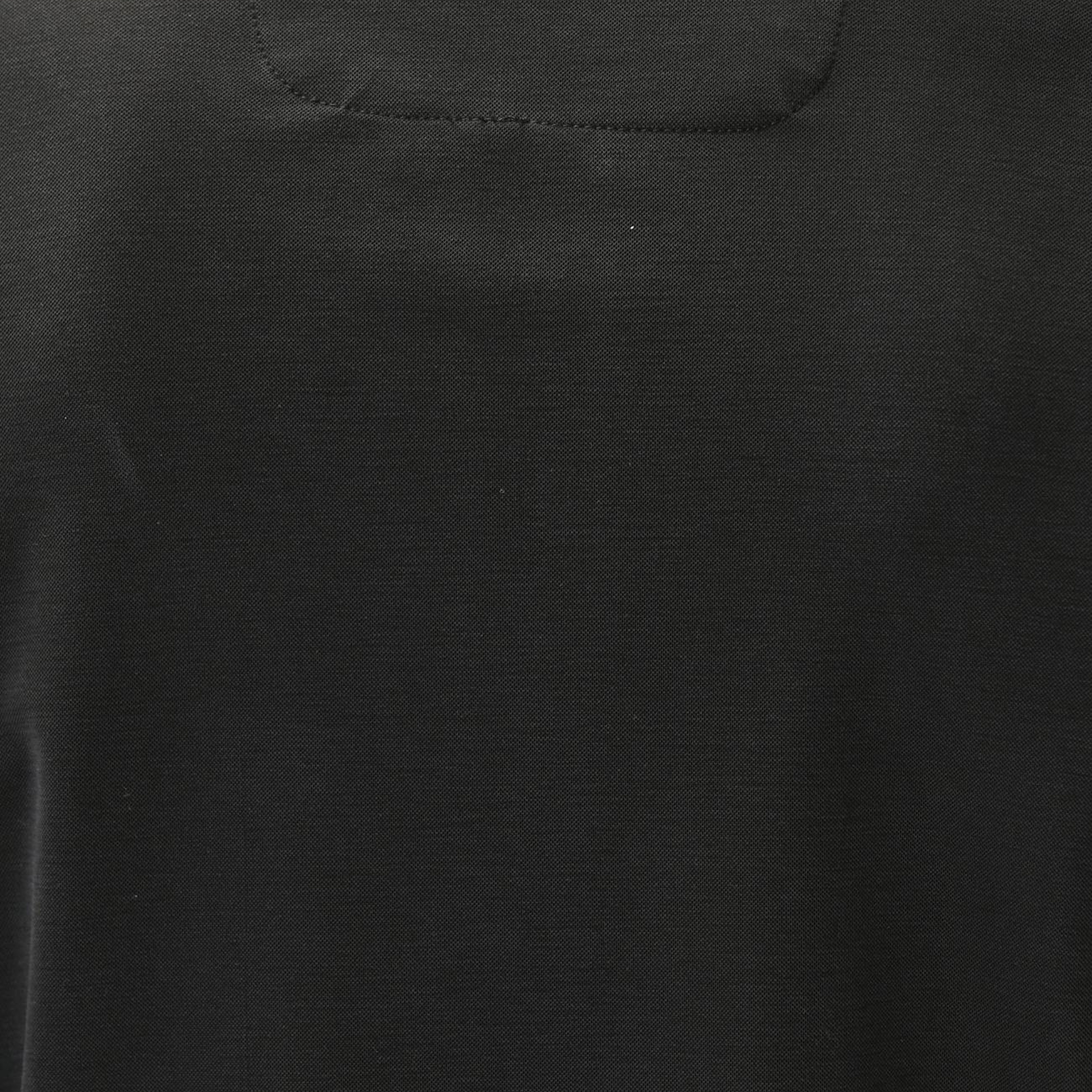 Network Erkek Siyah Fermuarlı Cupro Modal T-shirt