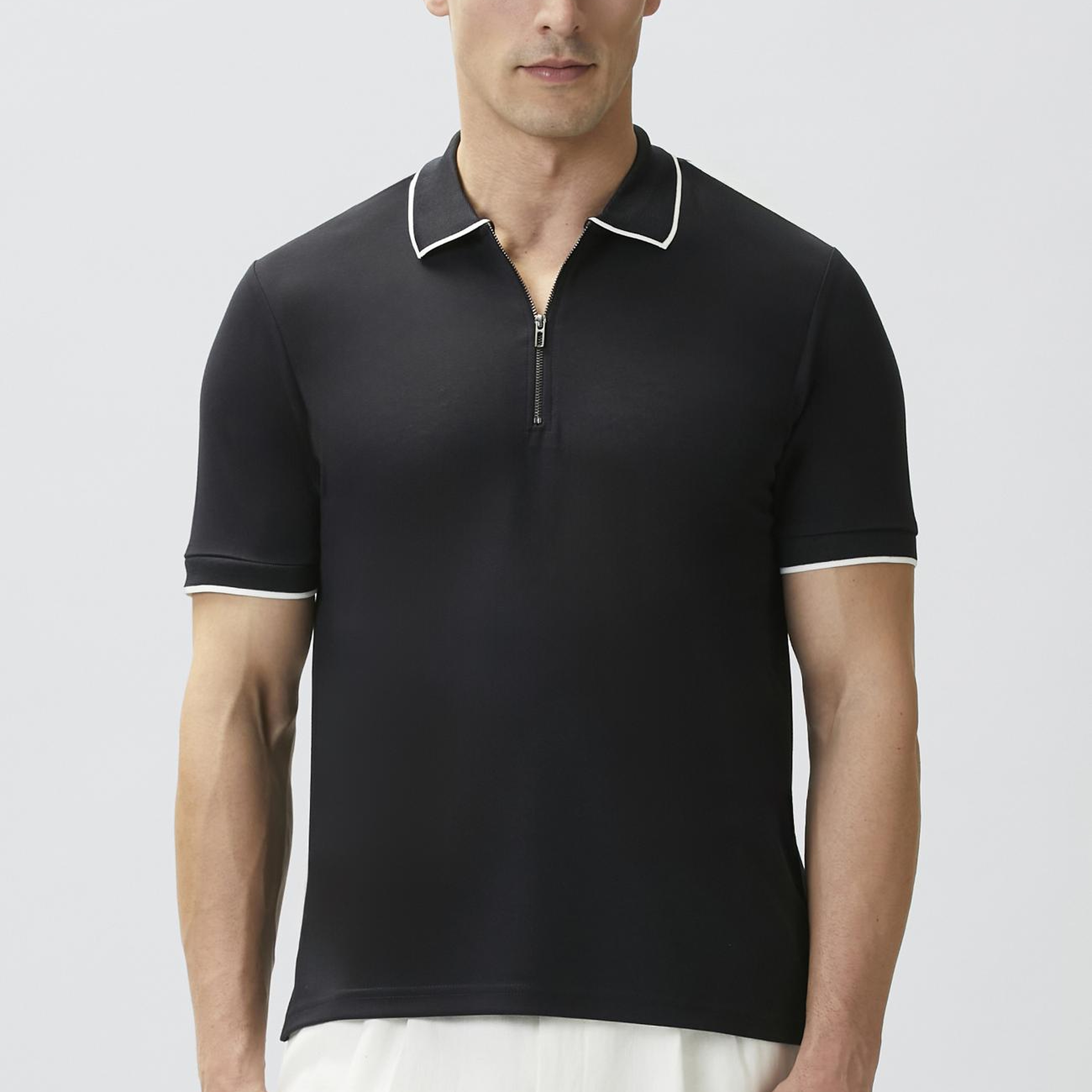 Network Erkek Lacivert Polo Yaka Pike Desen T-shirt