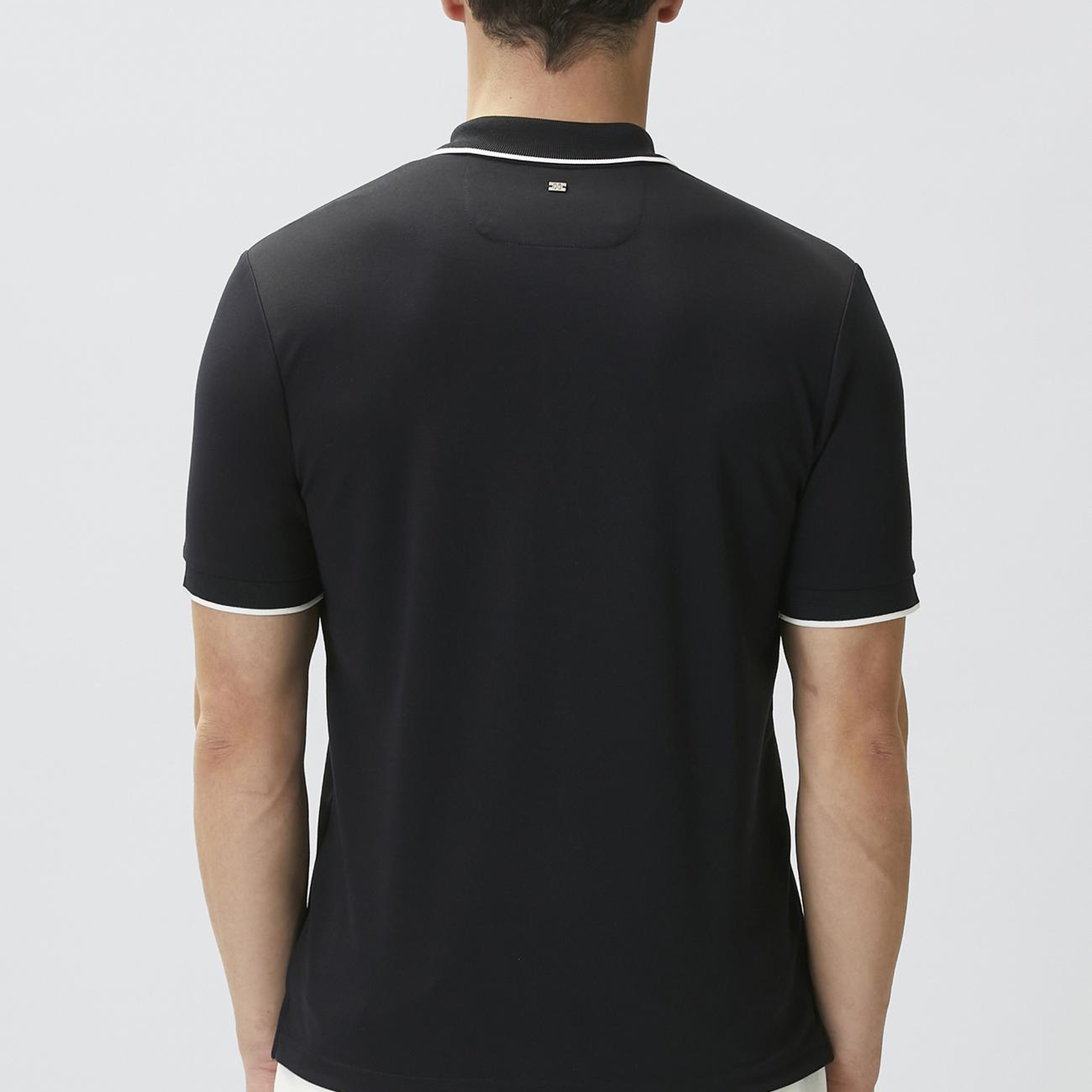 Network Erkek Lacivert Polo Yaka Pike Desen T-shirt