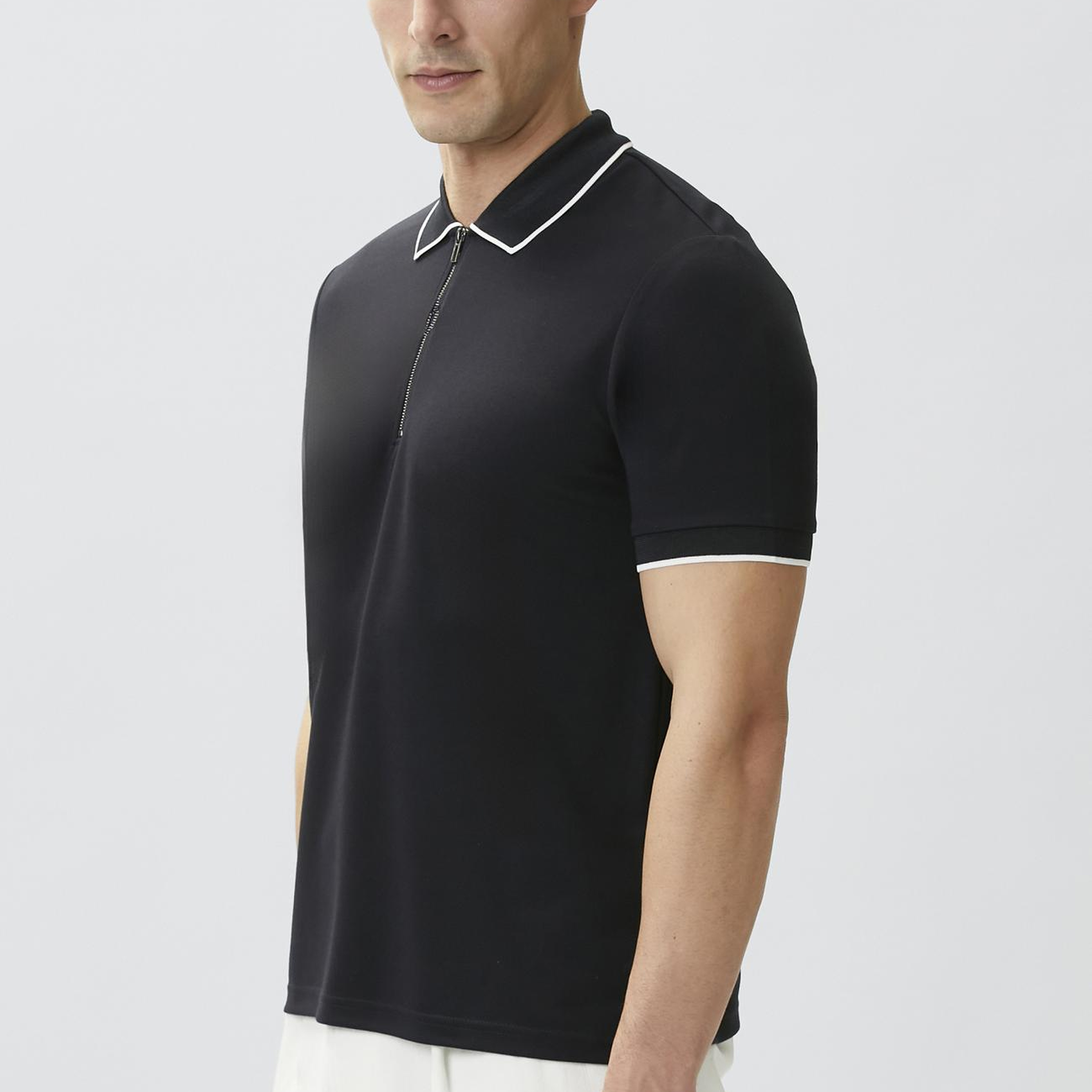 Network Erkek Lacivert Polo Yaka Pike Desen T-shirt