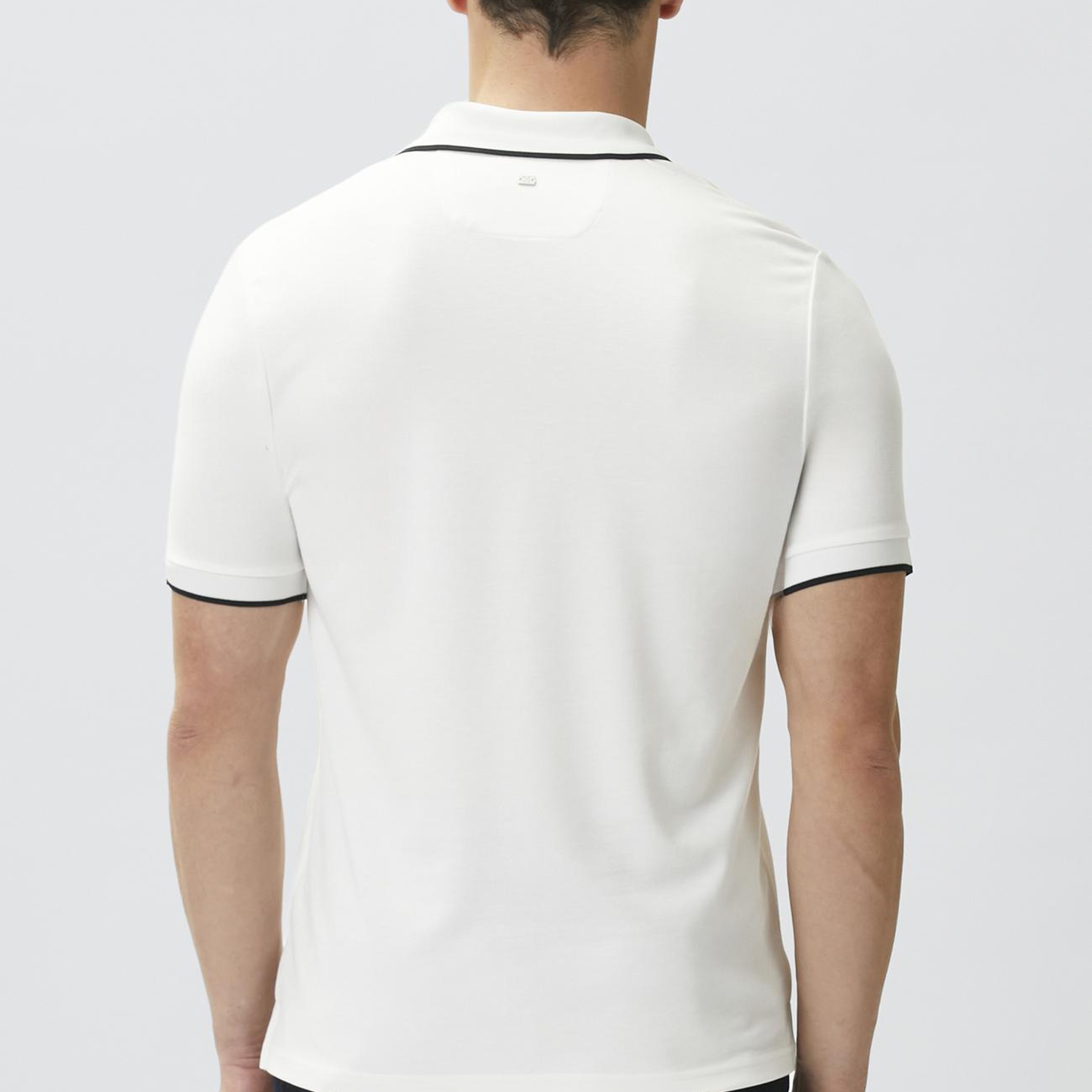 Network Erkek Kırık Beyaz Polo Yaka Pike Desen T-shirt