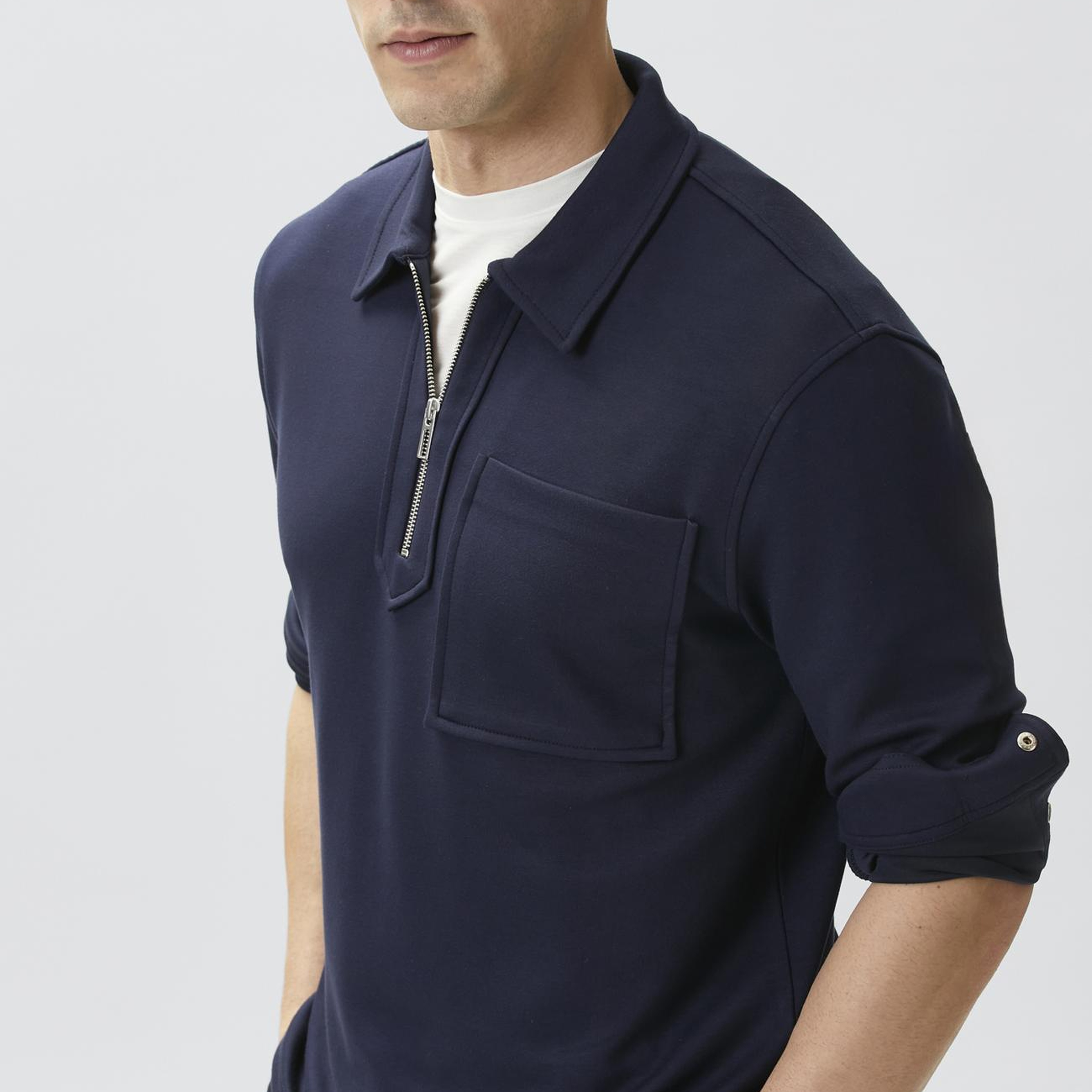 Network Erkek Lacivert Dik Yaka Sweatshirt