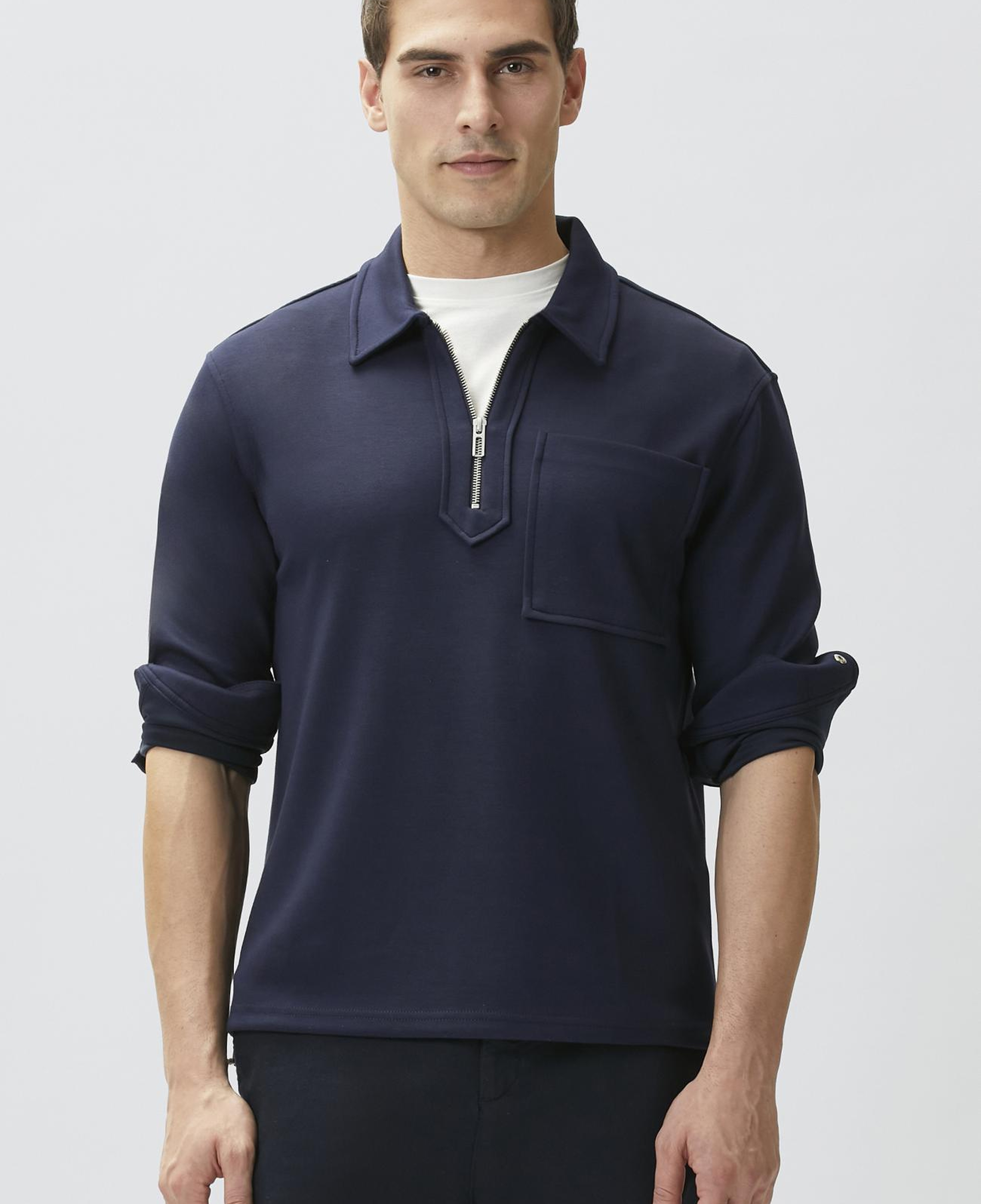 Network Erkek Lacivert Dik Yaka Sweatshirt