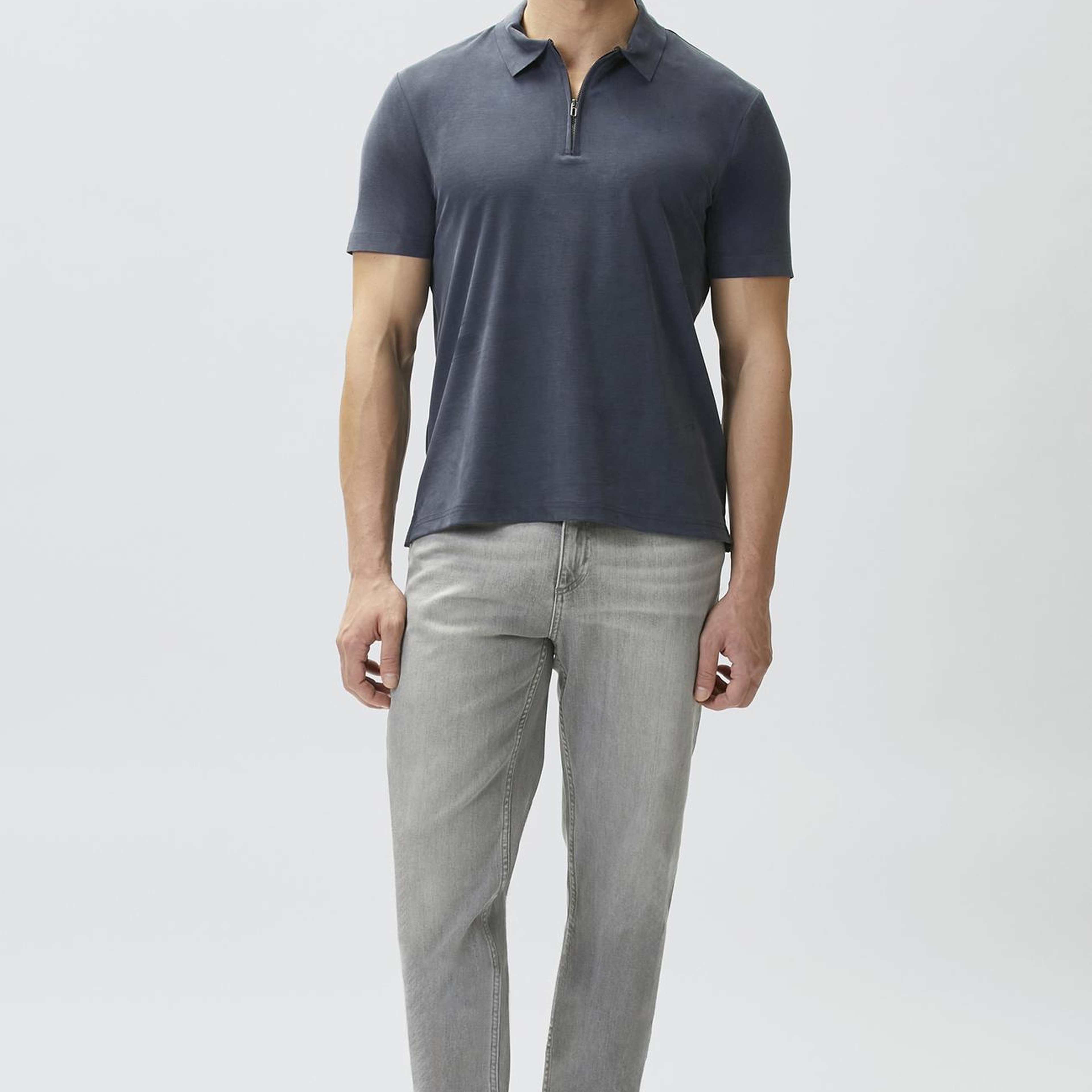 Network Erkek Slim Fit Açık Gri 5 Cepli Denim Pantolon