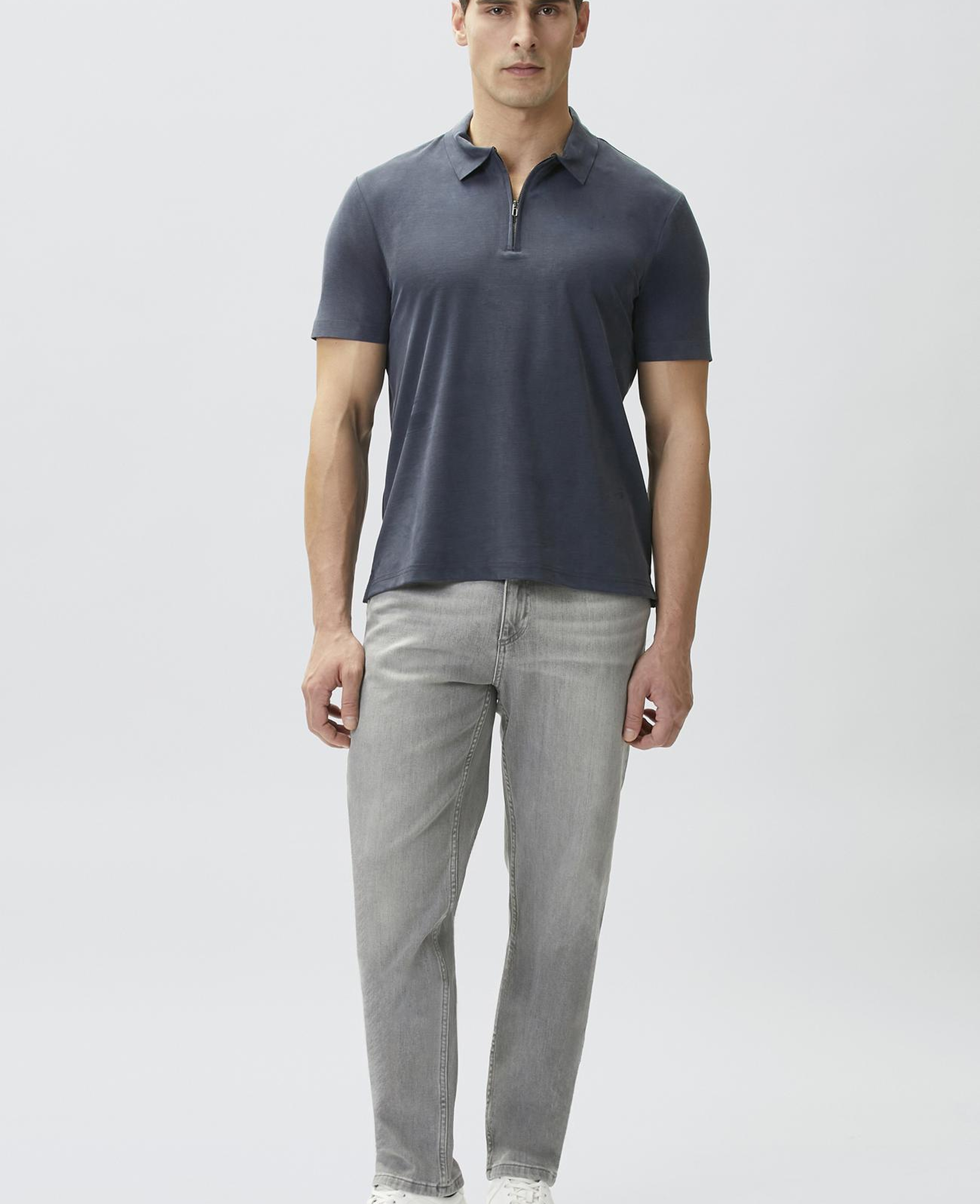 Network Erkek Slim Fit Açık Gri 5 Cepli Denim Pantolon