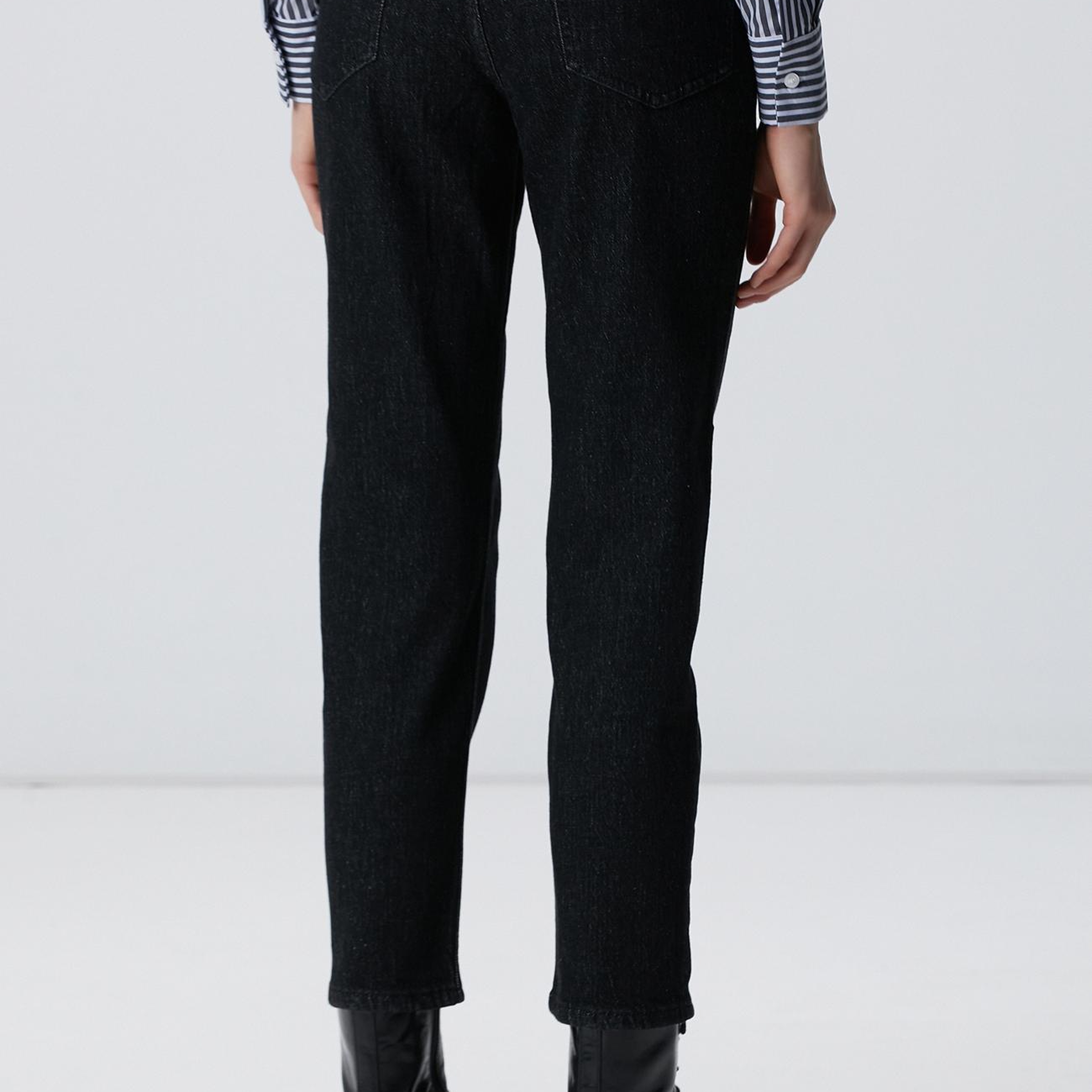 Network Kadın Siyah Mom Fit Denim Pantolon