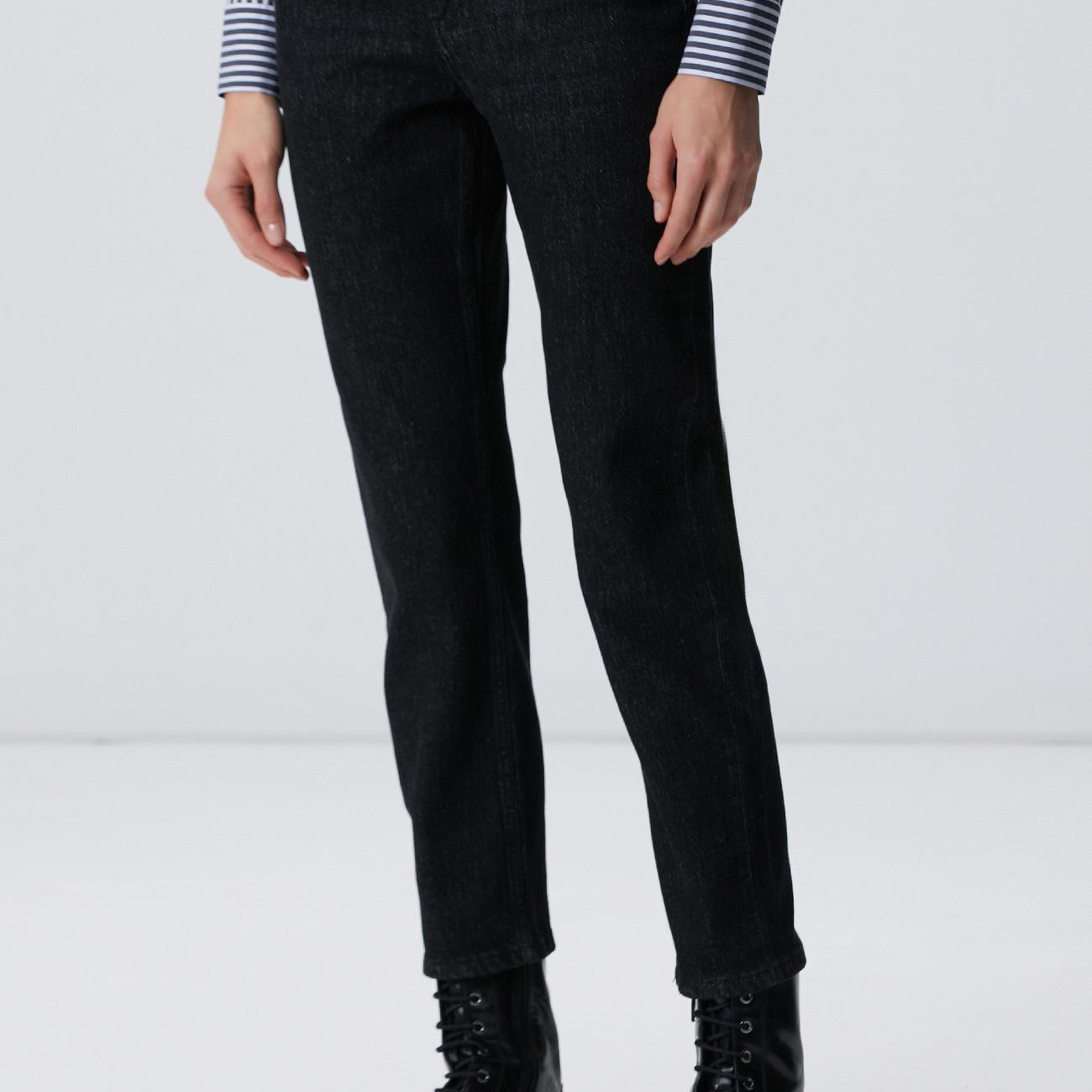 Network Kadın Siyah Mom Fit Denim Pantolon