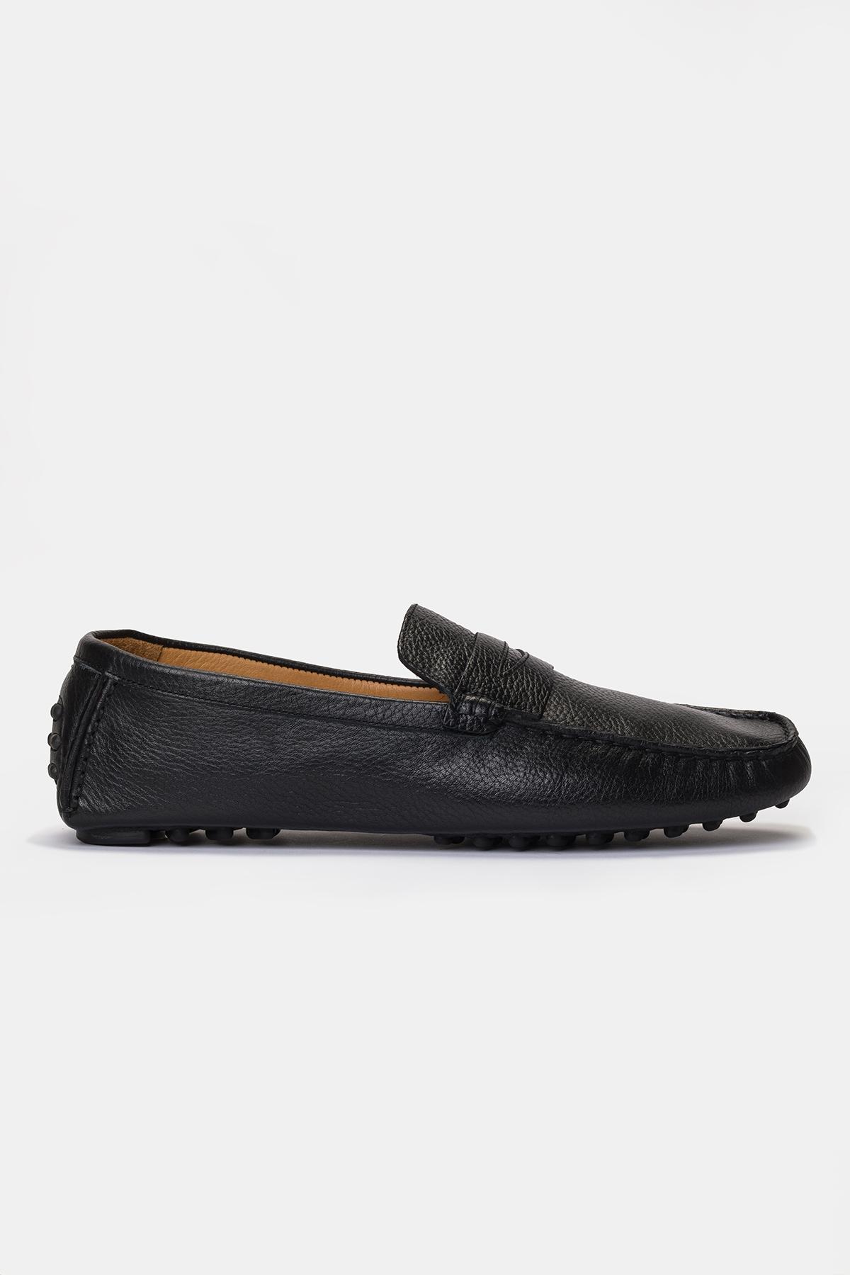Erkek Siyah Deri Loafer