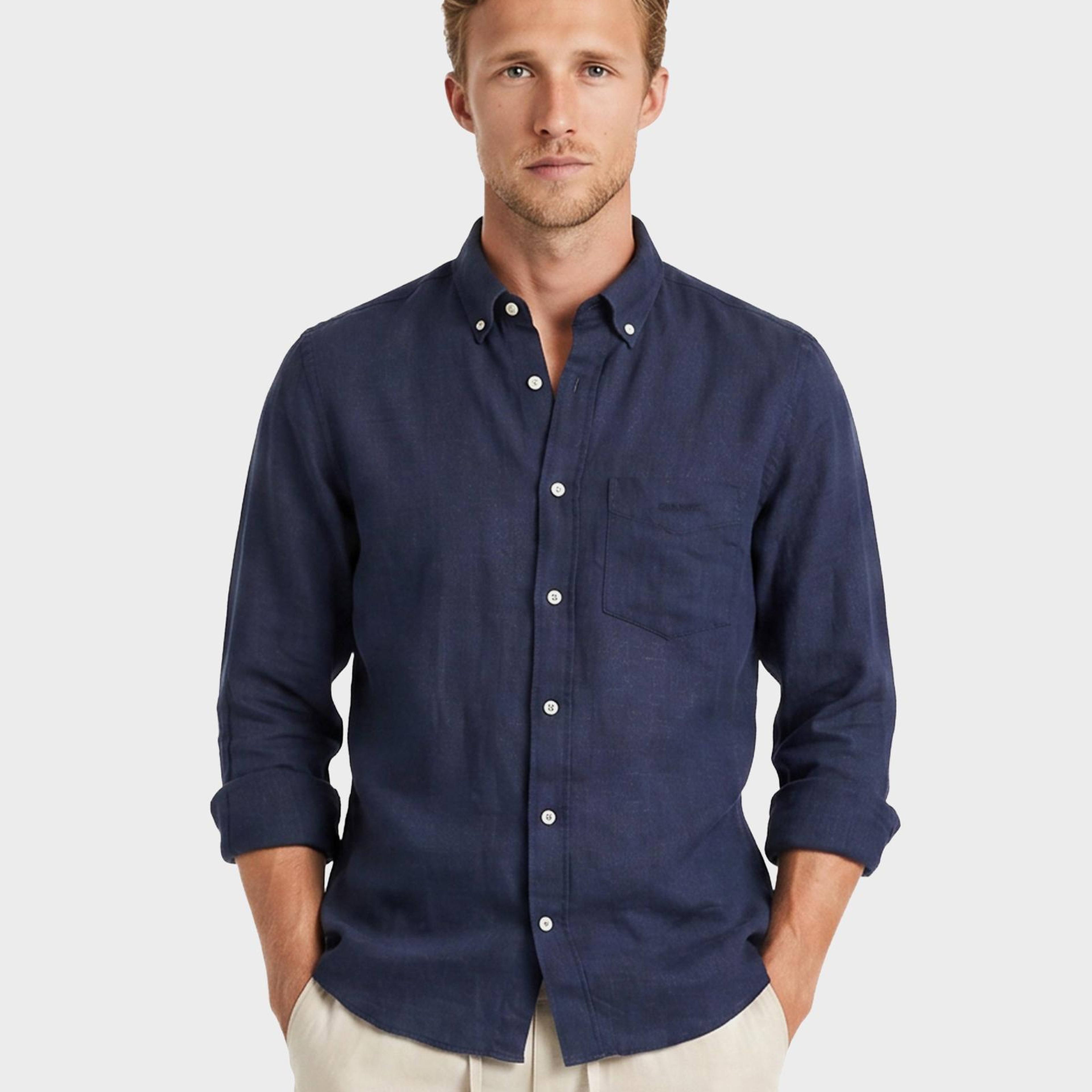 GANT Erkek Lacivert Regular Fit Gömlek