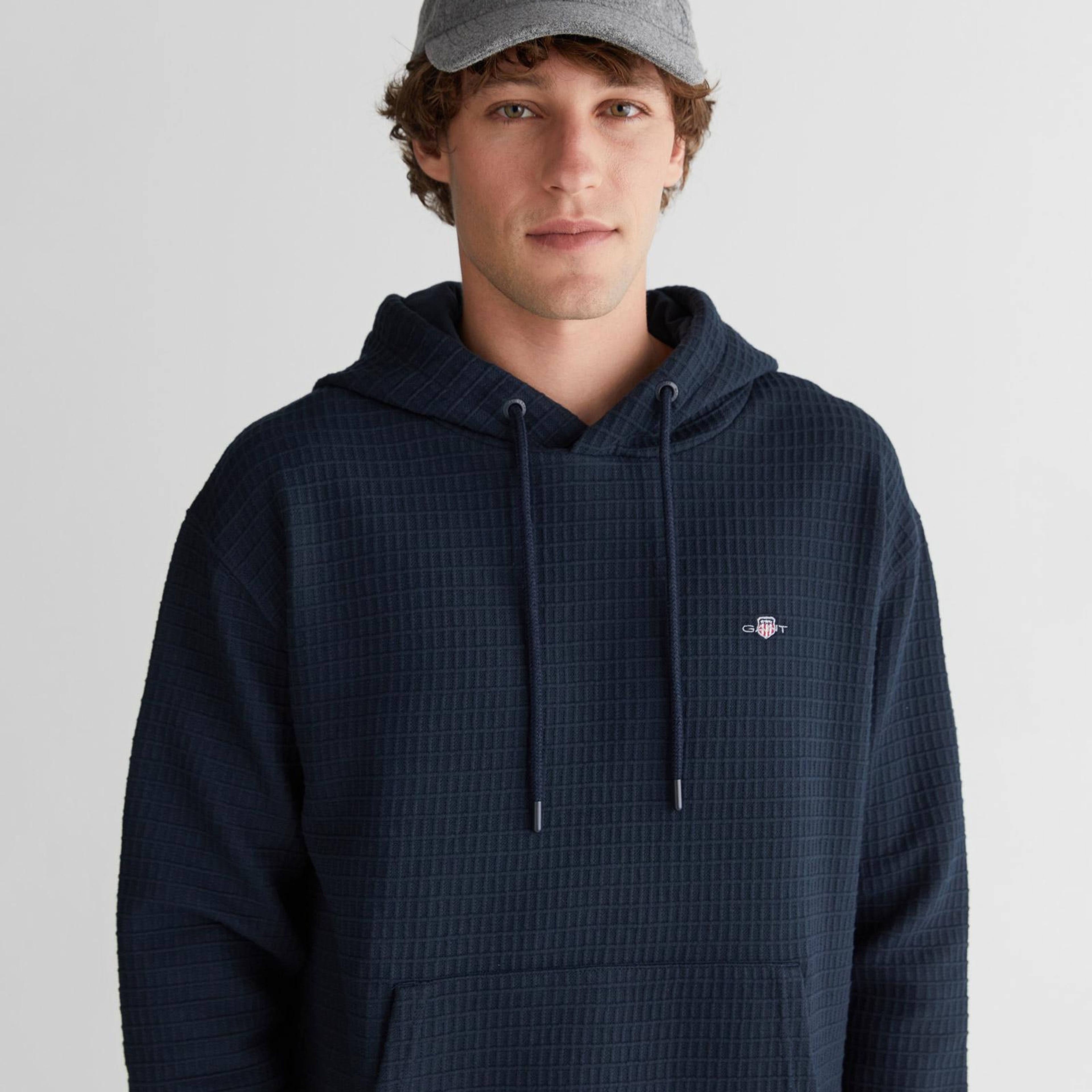 GANT Erkek Lacivert Regular Fit Kapüşonlu Sweatshirt
