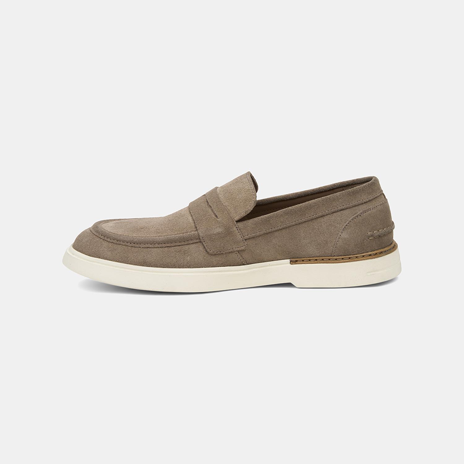 Erkek Bej Klasik Süet Deri Loafer